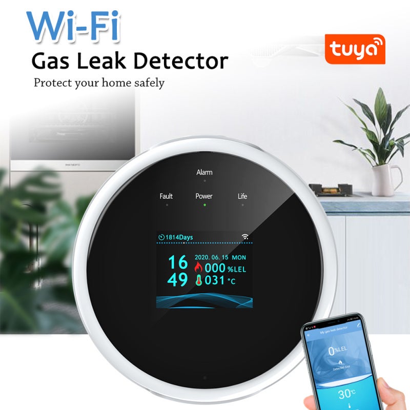 Détecteur de fuite de gaz pour maison, compatible Tuya, alimenté par USB - 2