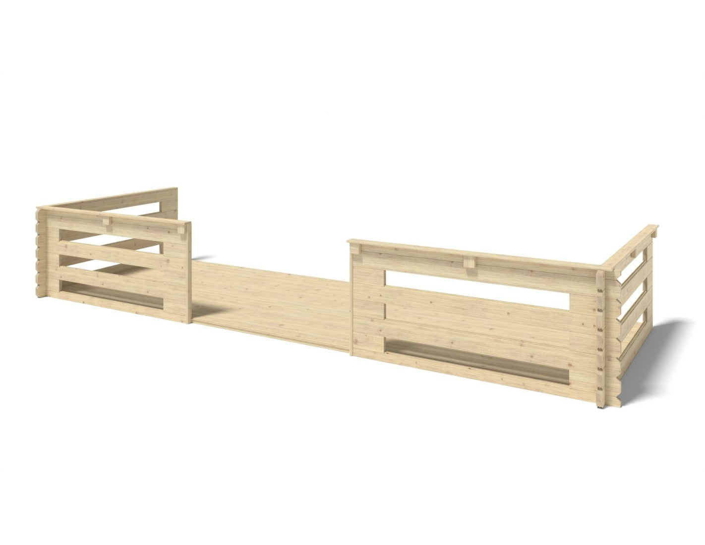 Weranda do domku ALTANKA 6x2 m - kolor naturalny, drewniana, DOM555, 1szt.