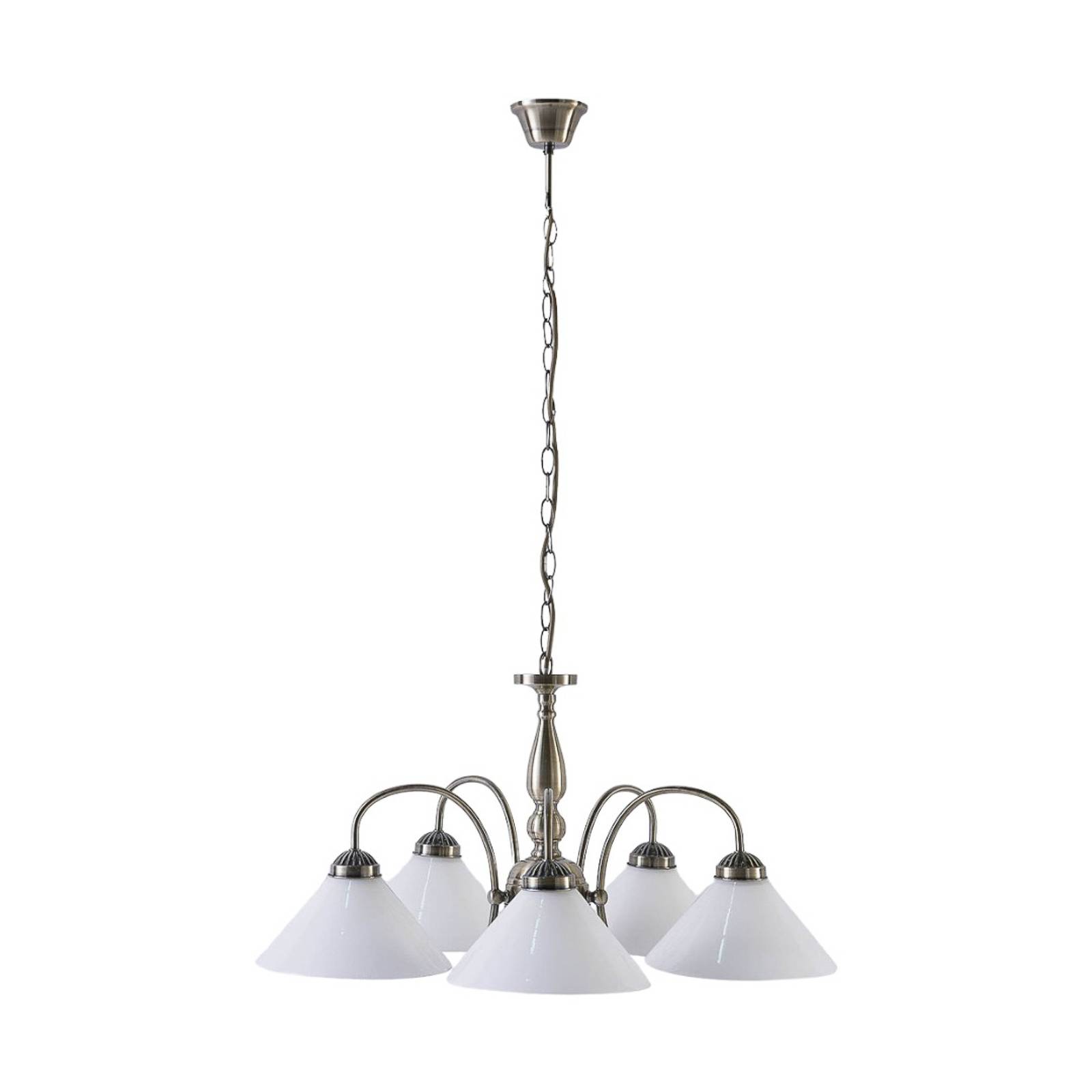 Lámpara colgante lindby otis, ø 68 cm, 5 luces, blanca, cristal, e27, lámpara colgante de vidrio, lámpara colgante, lámpara colgante mesa de comedor,