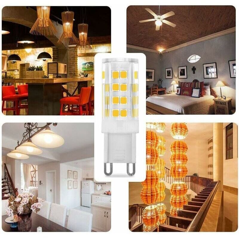 Ampoule LED G9 5W, Equivalent 40W , Blanc Chaud 3000k, 220-240V, 360° angle de faisceau, 【Pack de 10】 - 4