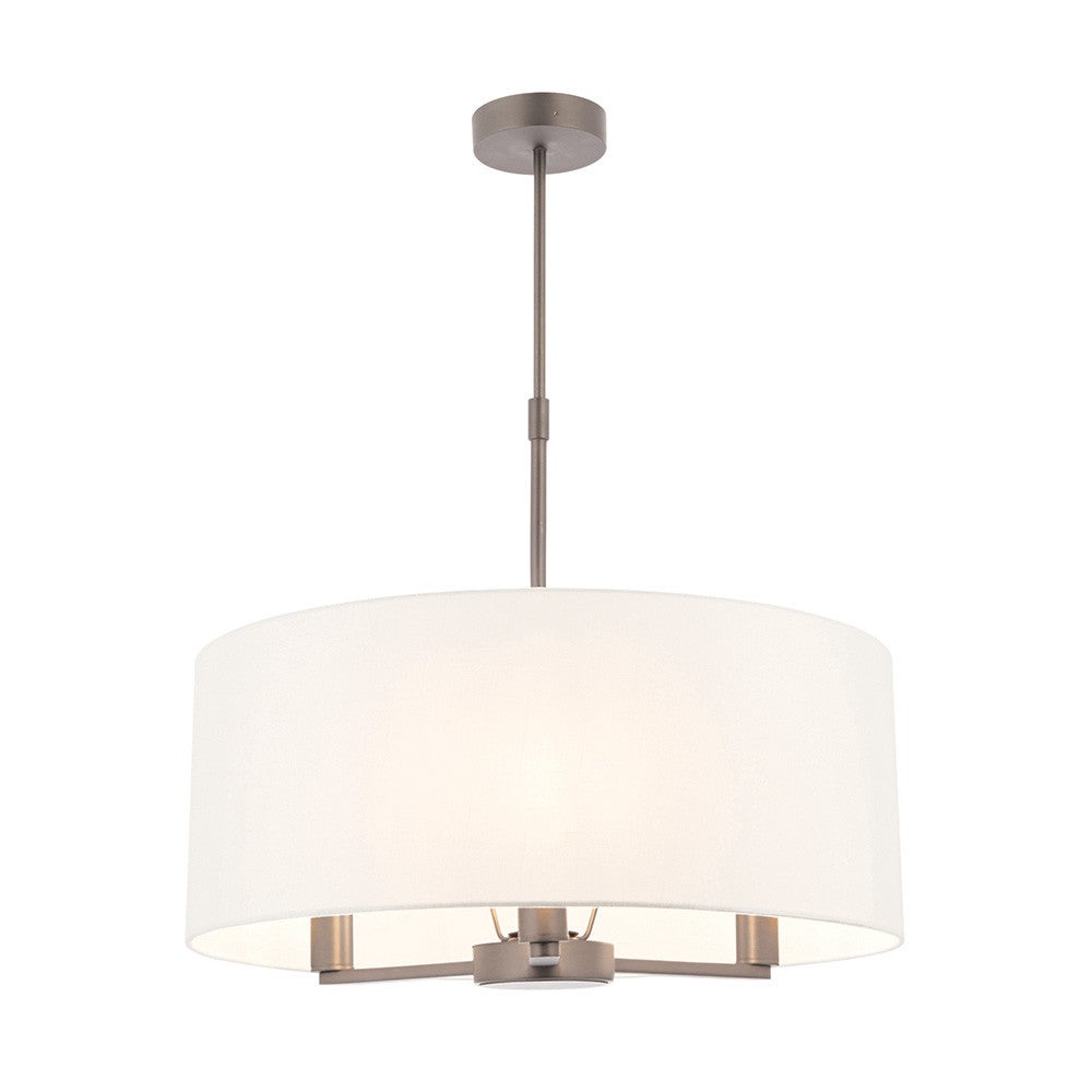 Lampa sufitowa z abażurem DALEY biało-srebrna 3xE14x15W metal wym:65,5x50x50cm IP20 Endon