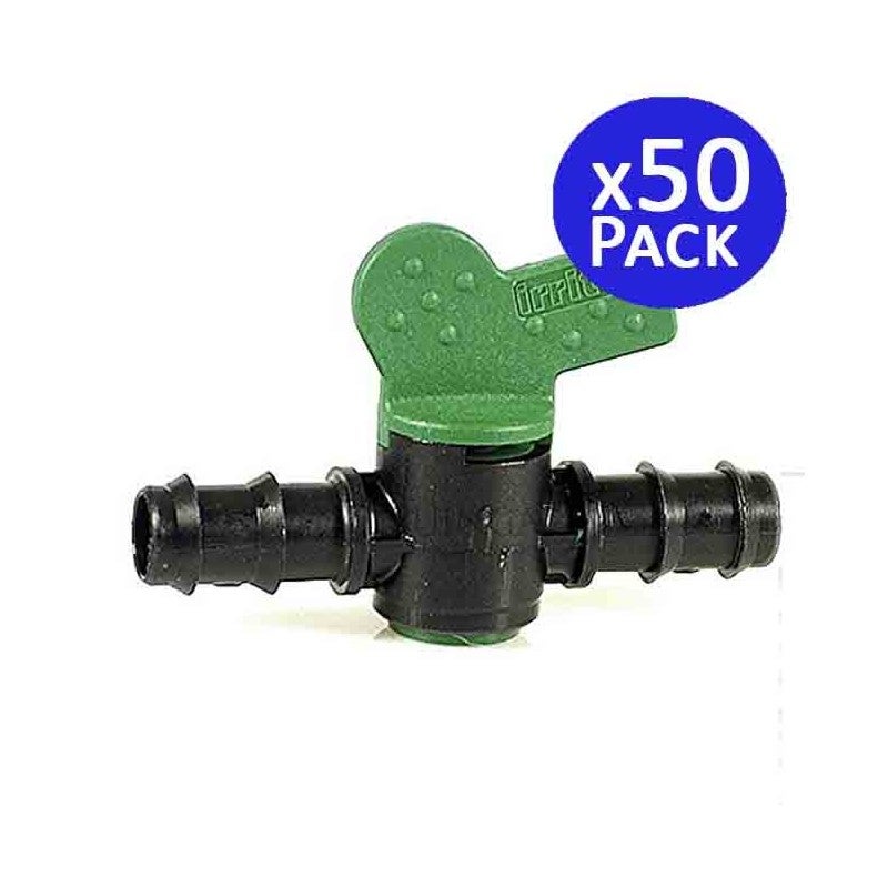 Pack 50 Llaves De Paso 16mm Para Riego Por Goteo | Fabricadas En Italia | Calidad Profesional