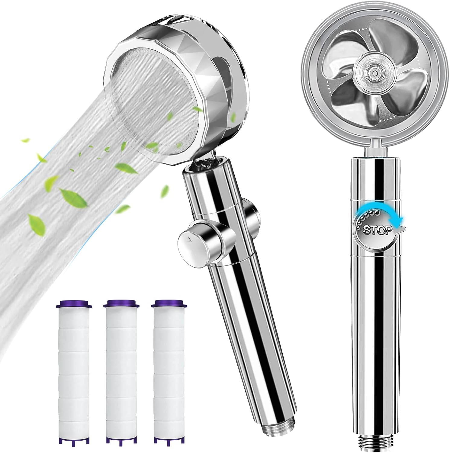 Pommeau De Douche Et Tuyau 1,6 M Avec Filtre  Pomme De Douche Carrée Haute Pression Pour Salle