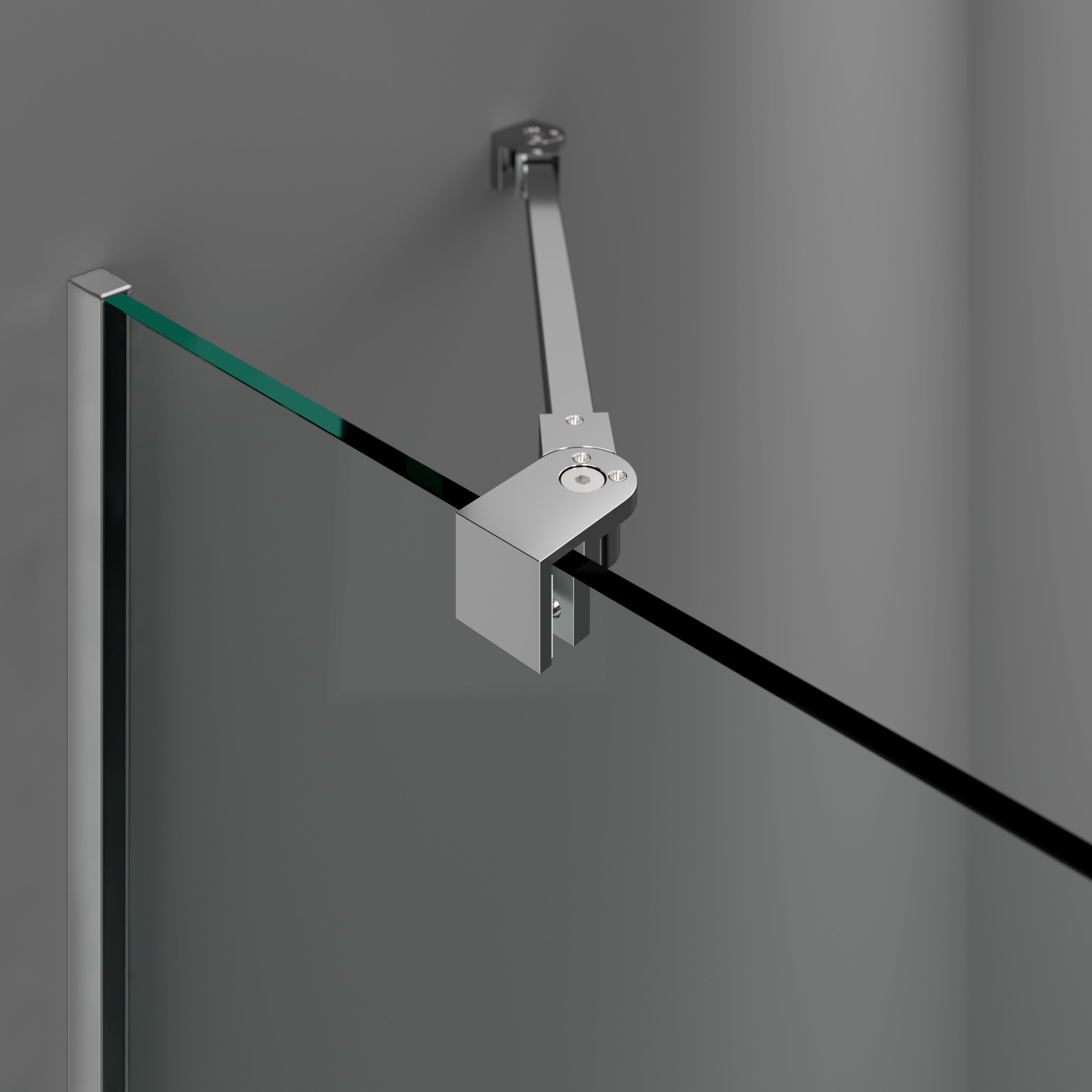 Parete fissa per doccia SCREEN Cromo Decorato 66,5-68 cm (Include braccio di supporto) - 4