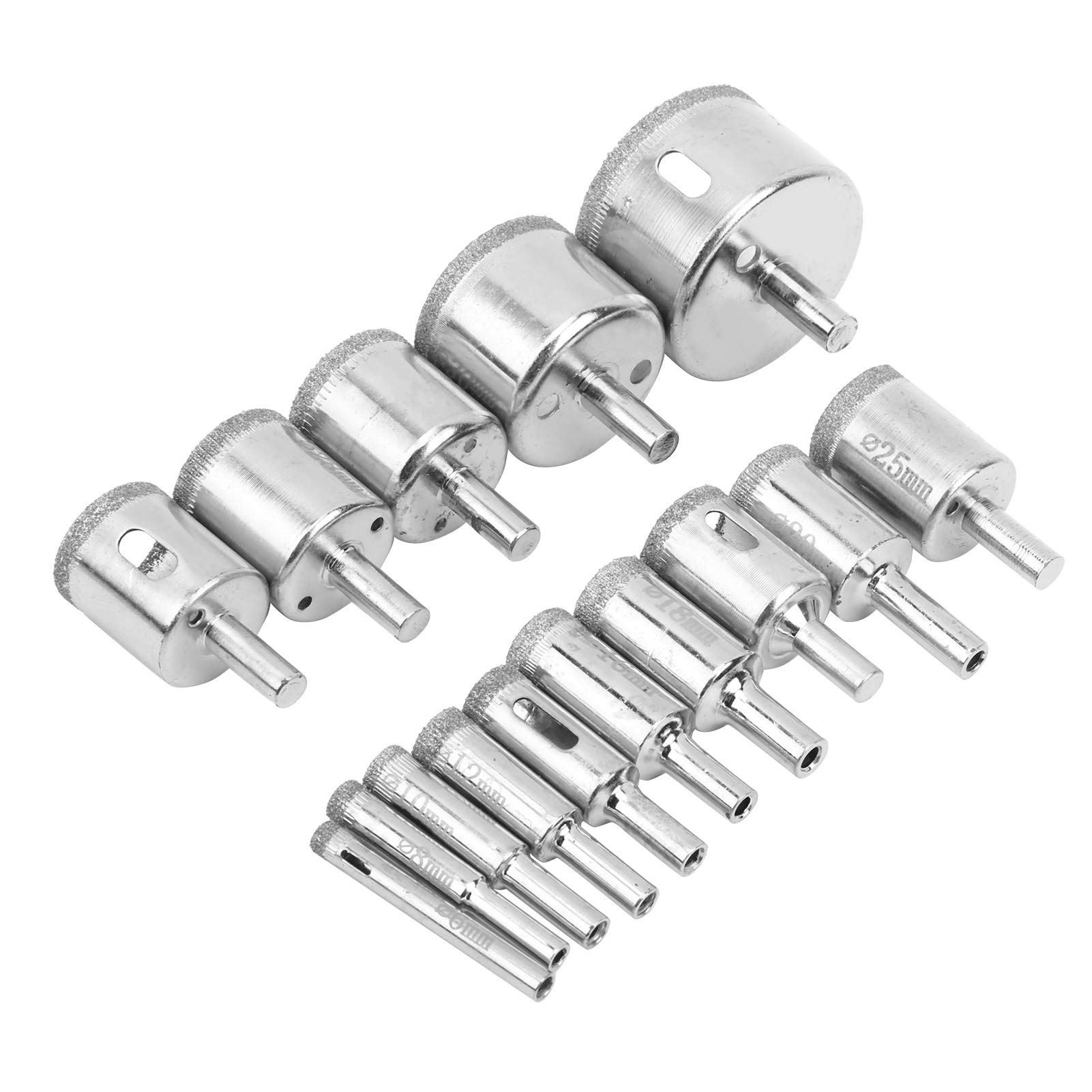 Lot De 5 Forets Diamantés M14 Pour Meuleuse D'angle - Taille 6/6/8/10/20 Mm - Pour Percer Carrelage, Verre, Céramique, Marbre - Brasage Sous Vide