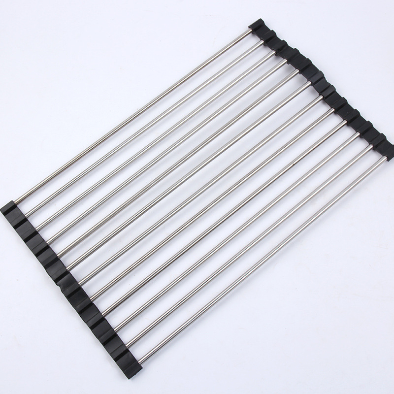 Czarny ociekacz 12 rur 50 x 23 cm 1 mata do zlewu kuchennego składany ociekacz do naczyń filtr do wody ociekacz ze stali nierdzewnej