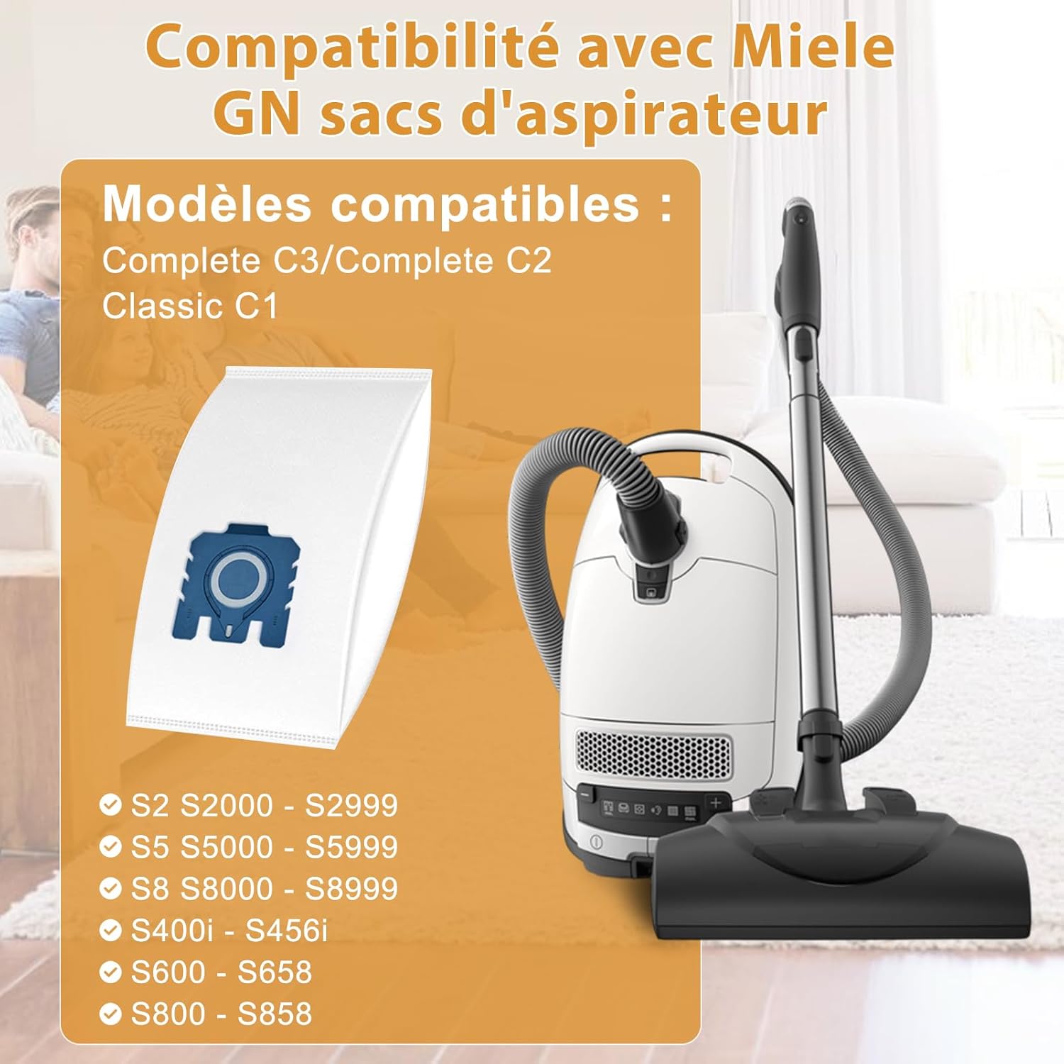 12 Sacchetti Per Aspirapolvere Miele GN 3D Classic C1 Complete C2 C3 S227 S400i S600 S800 S2000 S5000 E S8000 Series 96517323