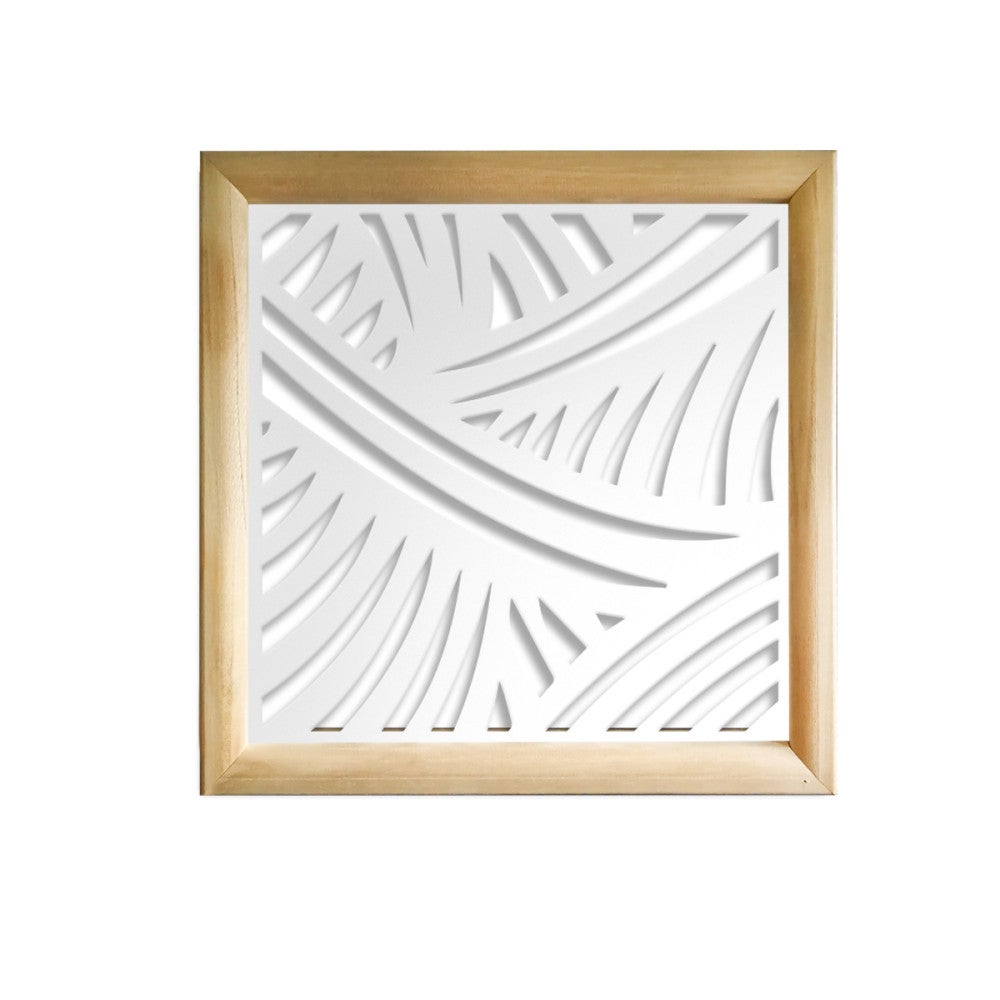 Bandas - módulos decorativos cuadrados de madera y pvc - medida 48x48cm - espesor 47mm - color interior blanco