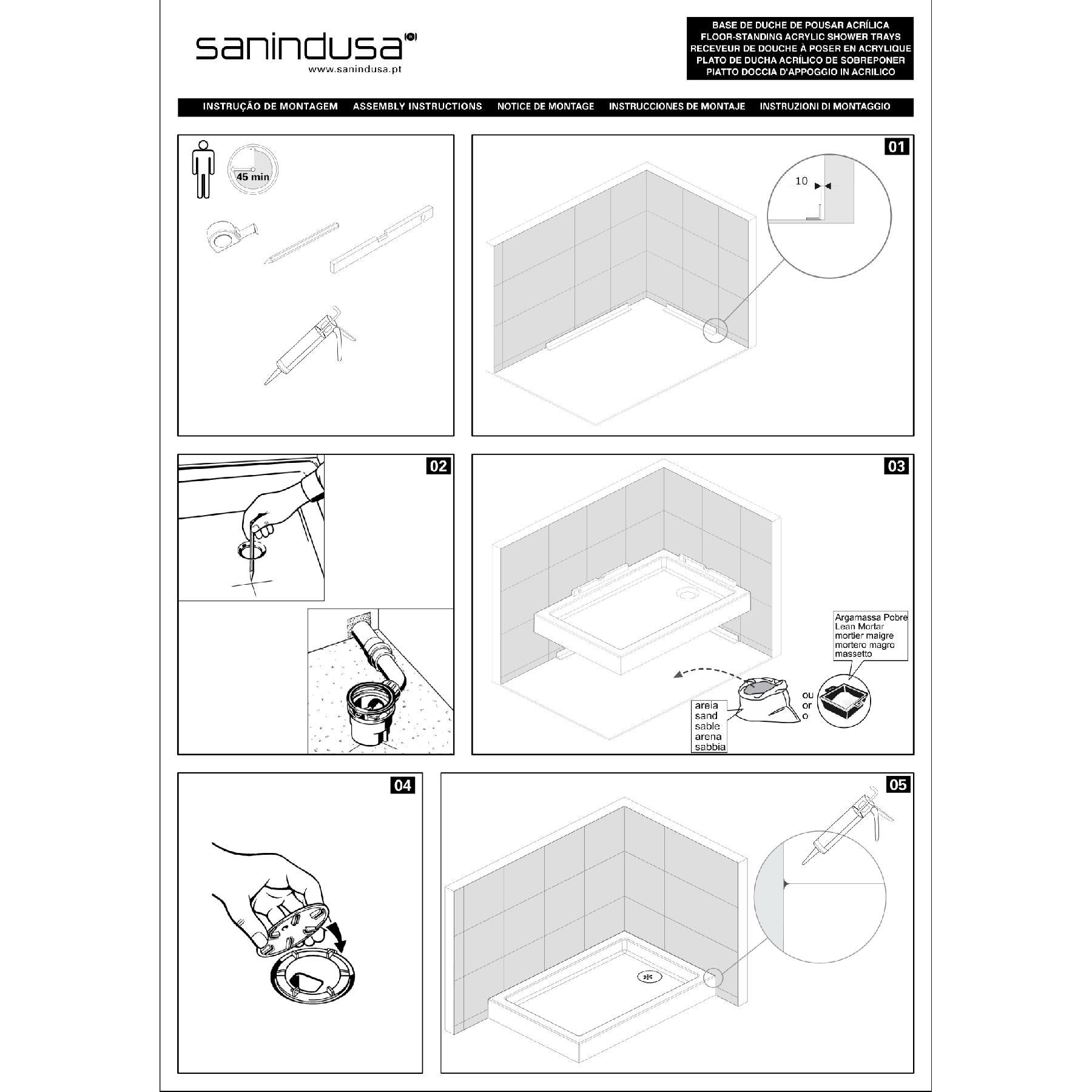 Receveur de douche à poser acrylique haute densité fond lisse SANINDUSA Open 140x90 épaisseur 7.5cm blanc - 3