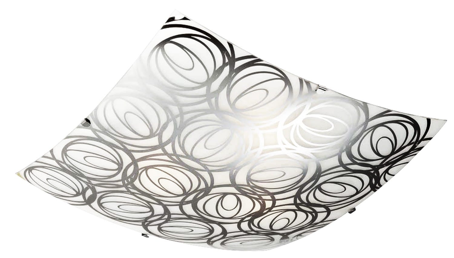 Plafon Silk kwadratowy chromowany czarny 1xE27x20W wym: 30 x 9 cm IP20 szkło Candellux