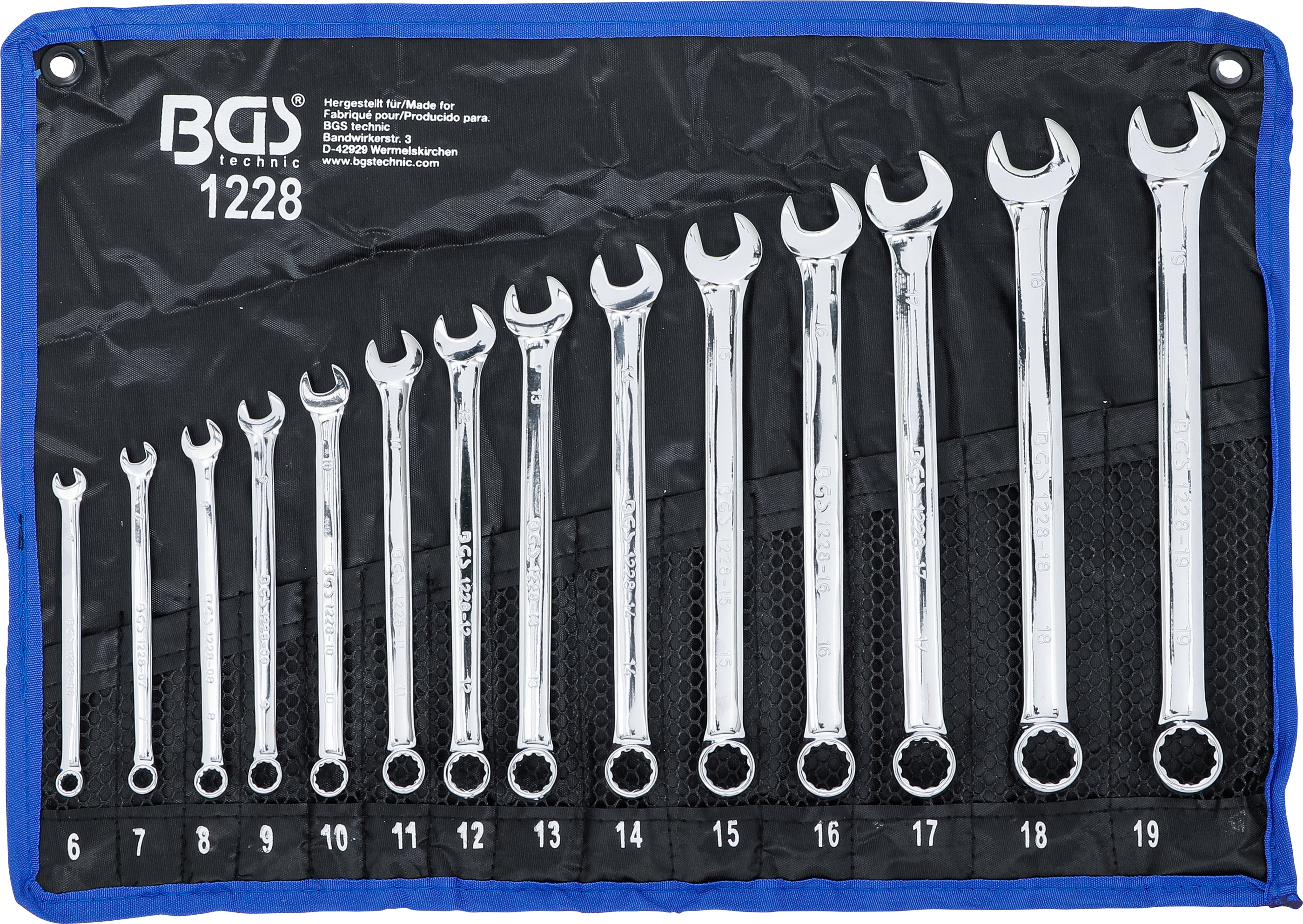 BGS Juego de llaves combinadas | extra largas | 6-19 mm | 14 piezas