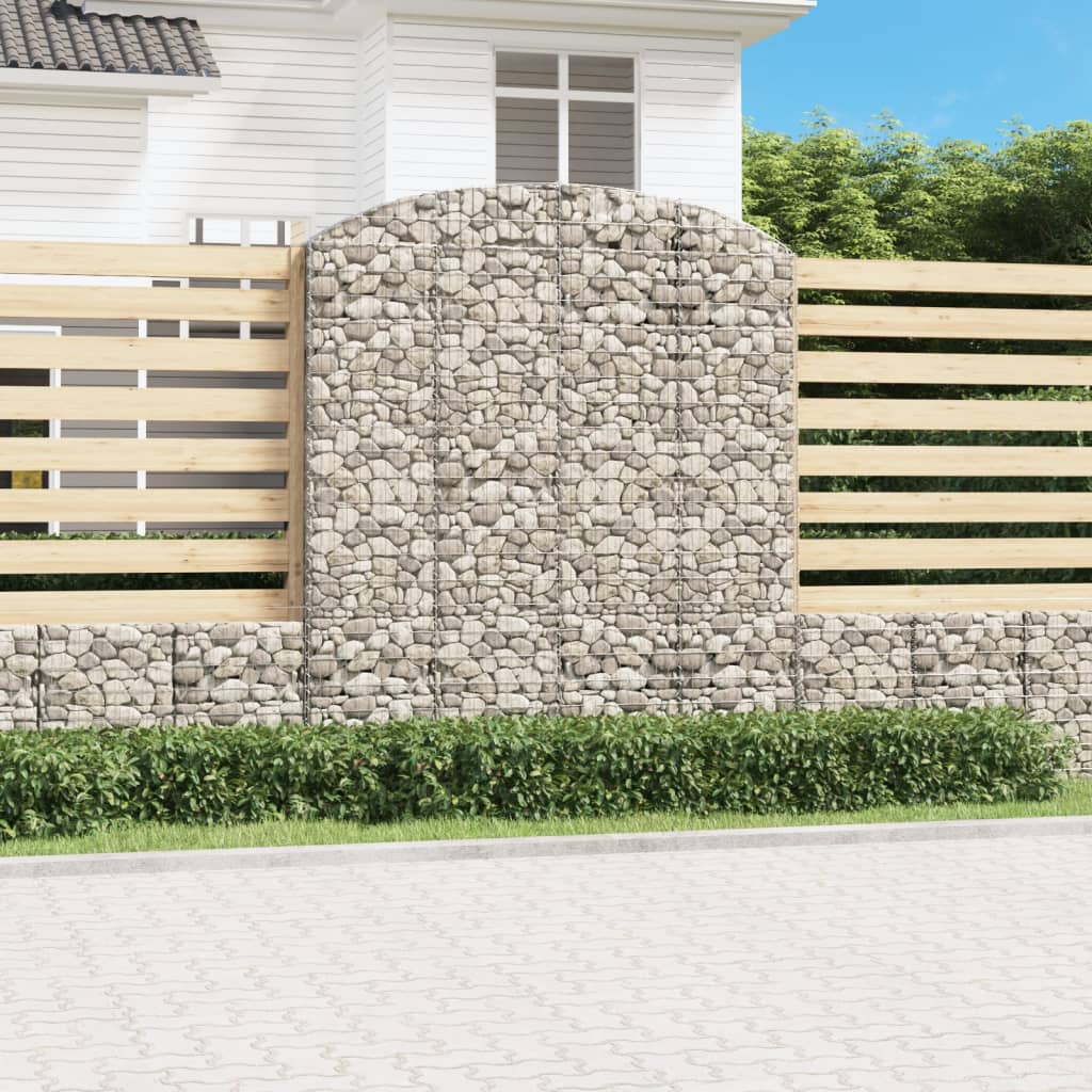 Cesta gaviones forma arco hierro galvanizado 200x30x220/240 cm vidaxl