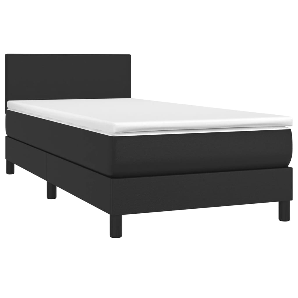 Sommier à lattes de lit avec matelas et LED Noir 100x200cm vidaXL - 4