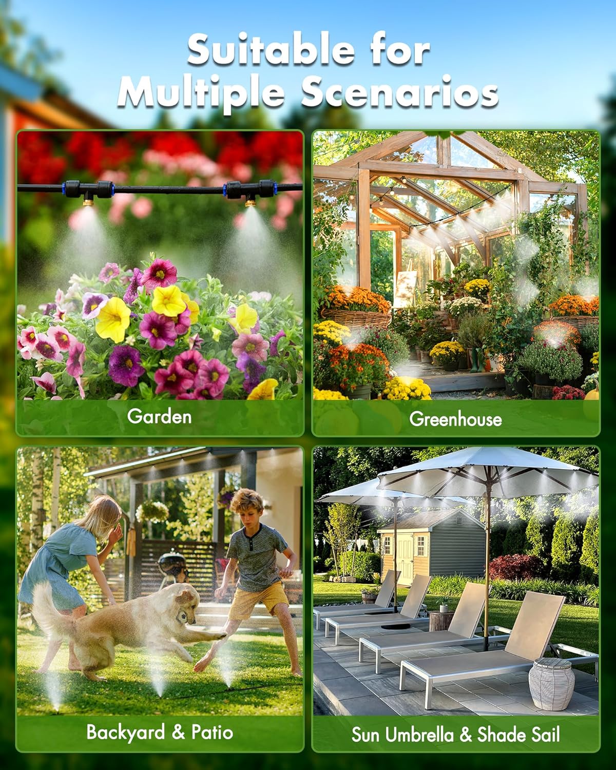 Kit Brumisateur Extérieur 10m avec Filtre à Eau - Système de Brumisation Basse Pression - Rafraîchissement pour Jardin, Terrasse, Balcon & Serre - 6