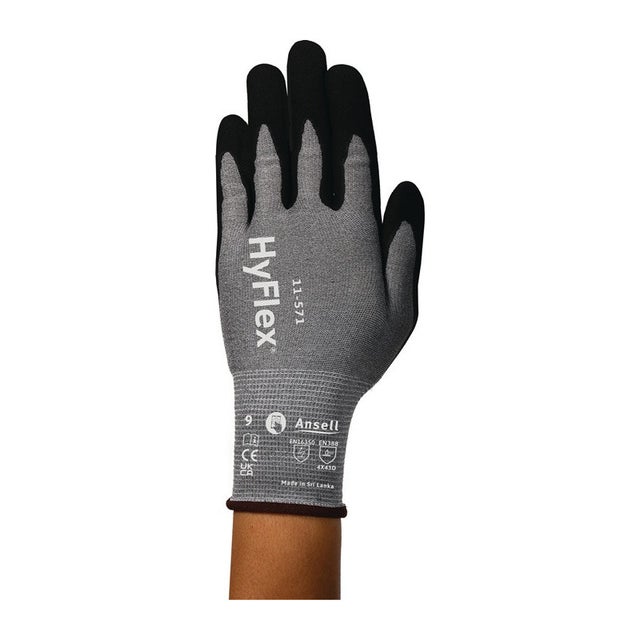 GUANTE HYFLEX RESISTENTE AL CORTE, ANTIESTATICO CON RECUBIMIENTO DE POLIURETANO. MARCA: ANSELL