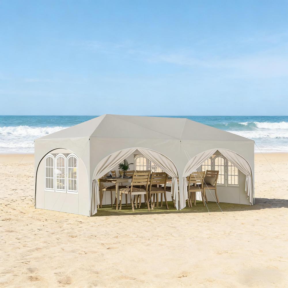 Carpa pabellón plegable 583x293x265 cm con 6 paredes desmontables ...