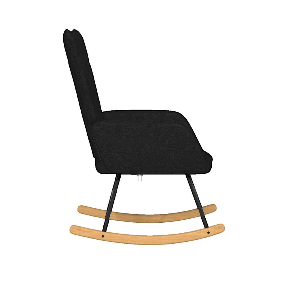 Krzesło bujane vidaXL elegancki design czarna tkanina komfort