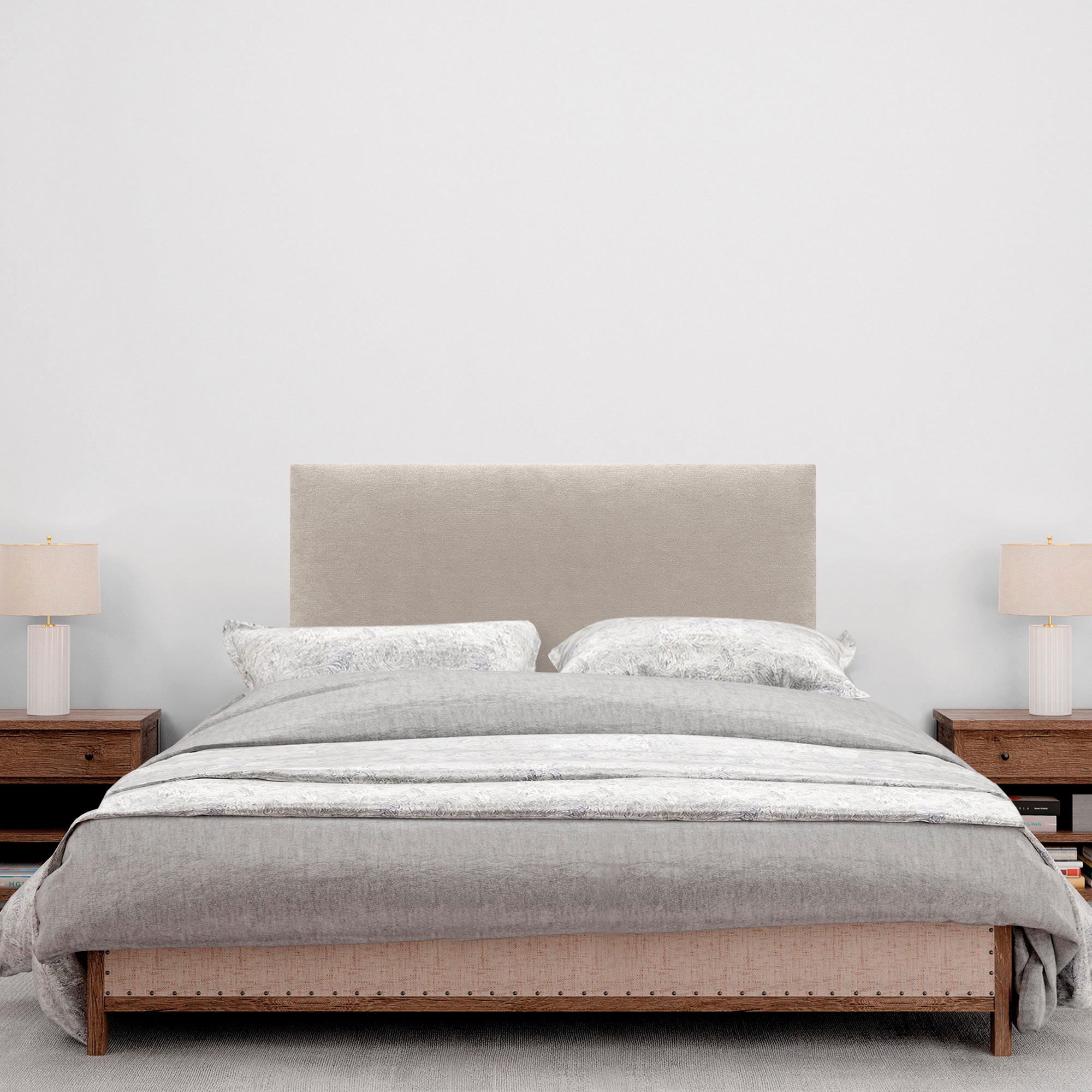 DHOME Cabecero de Tela AQUALINE Liso cabeceros Cabezal tapizado Cama Lujo (Tela Beige, 110cm (Camas 80/90/105)) - 4