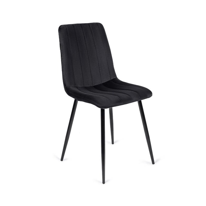 Krzesło Tapicerowane Welurowe Kuchenne Do Jadalni Salonu Loft Czarne IBIS