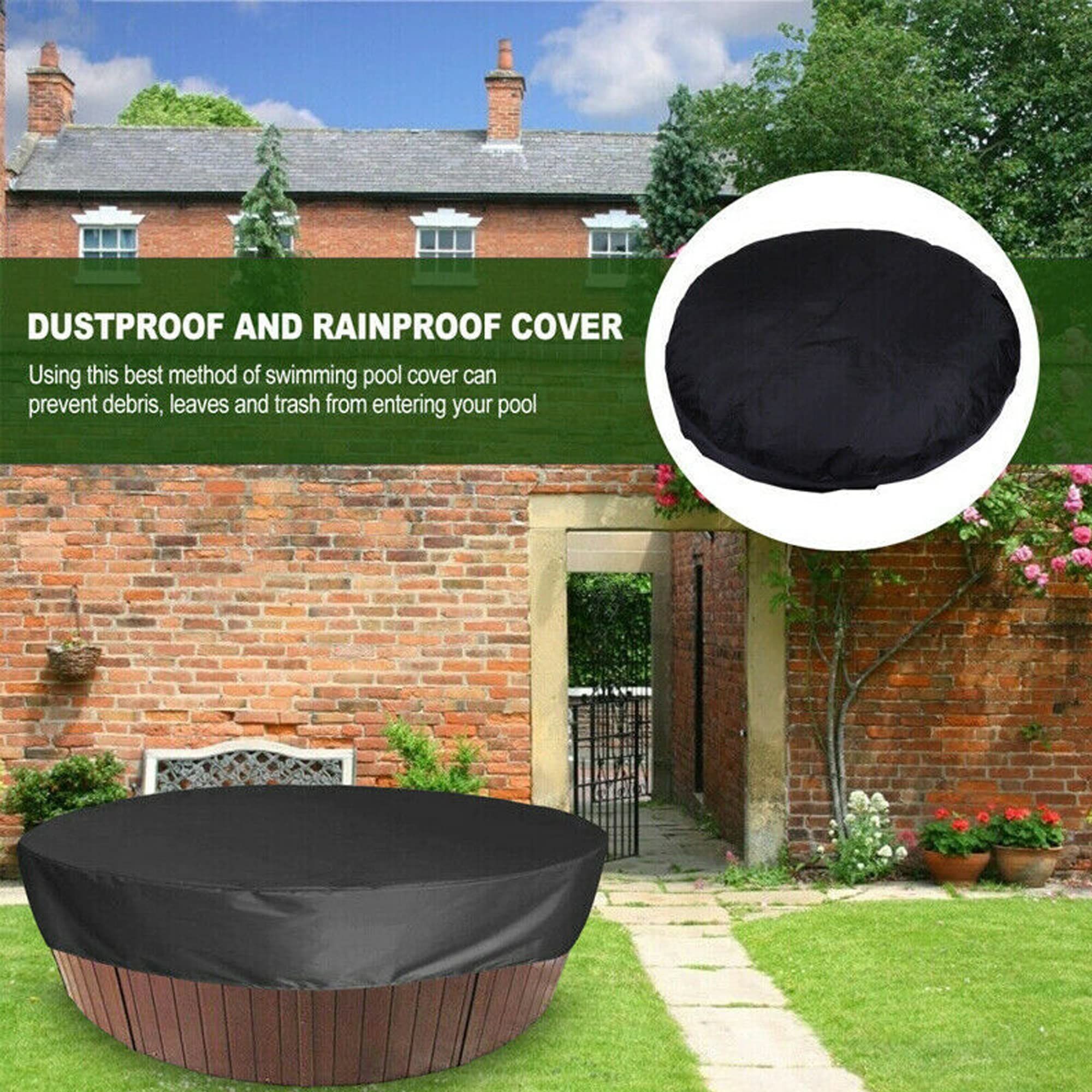 Couverture imperméable pour spa extérieur rond Couverture anti-poussière pour spa Hot Spring 190 x 30 cm Noir - 6