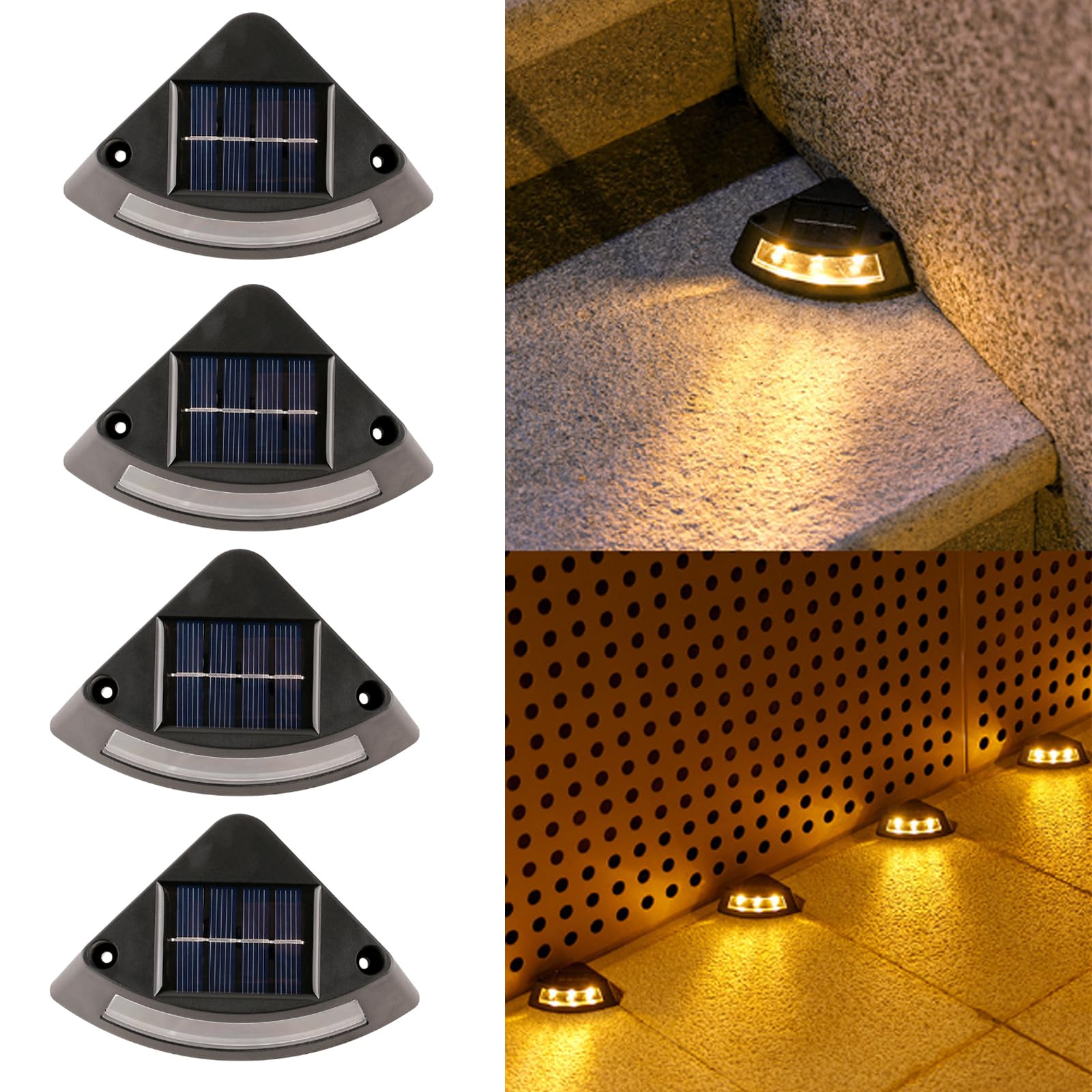 4 luci solari da parete a 4 LED, illuminazione da esterno impermeabile con luce verso l'alto e verso il basso, decorazione da giardino, bianco caldo | Leroy Merlin