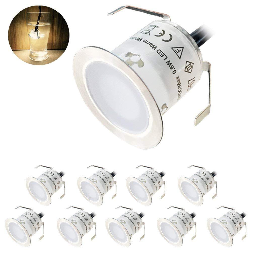 Wpuszczany reflektor LED do patio na zewnątrz Ø mm zintegrowany mini reflektor do ogrodu korytarza schodów i podjazdu opakowanie sztuk