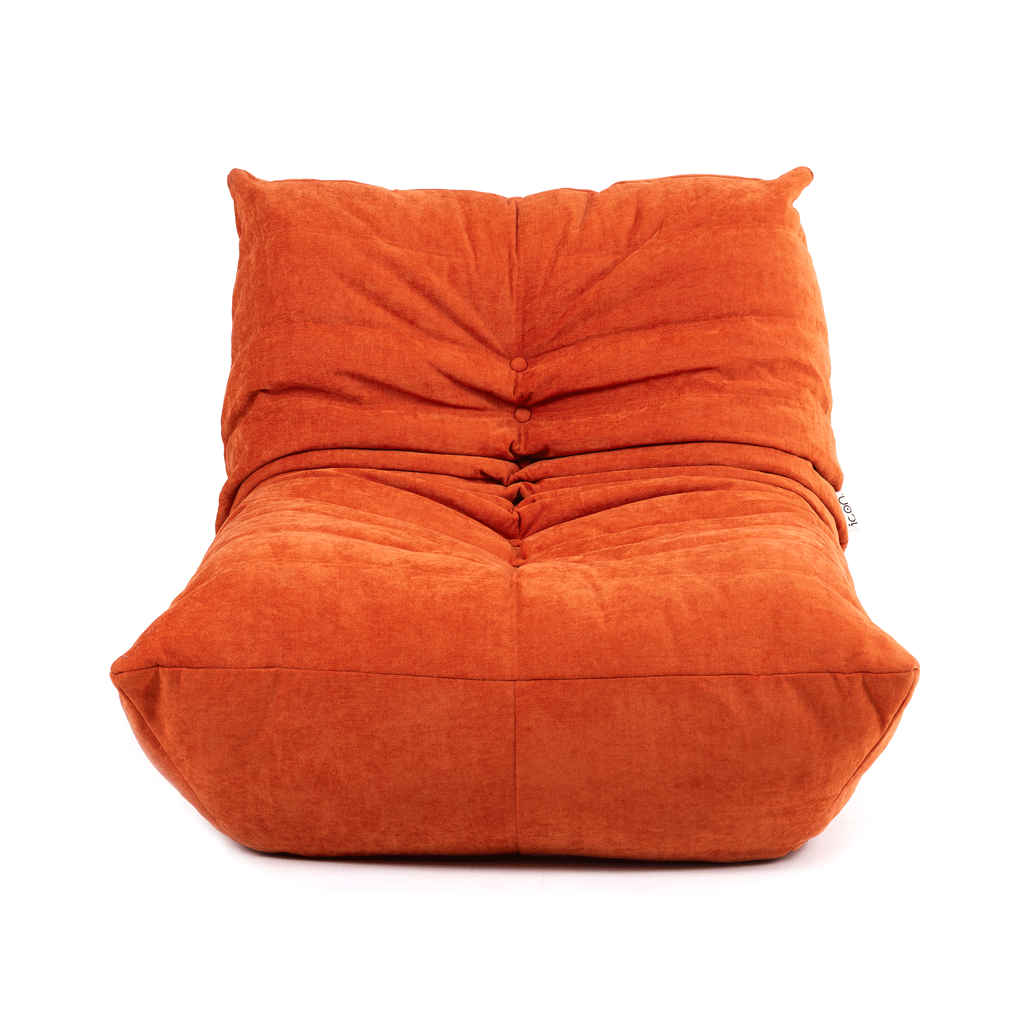 Pouf chauffeuse Icon en tissu chenille garni de mousse extensible orange Oeko-Tex® - 3