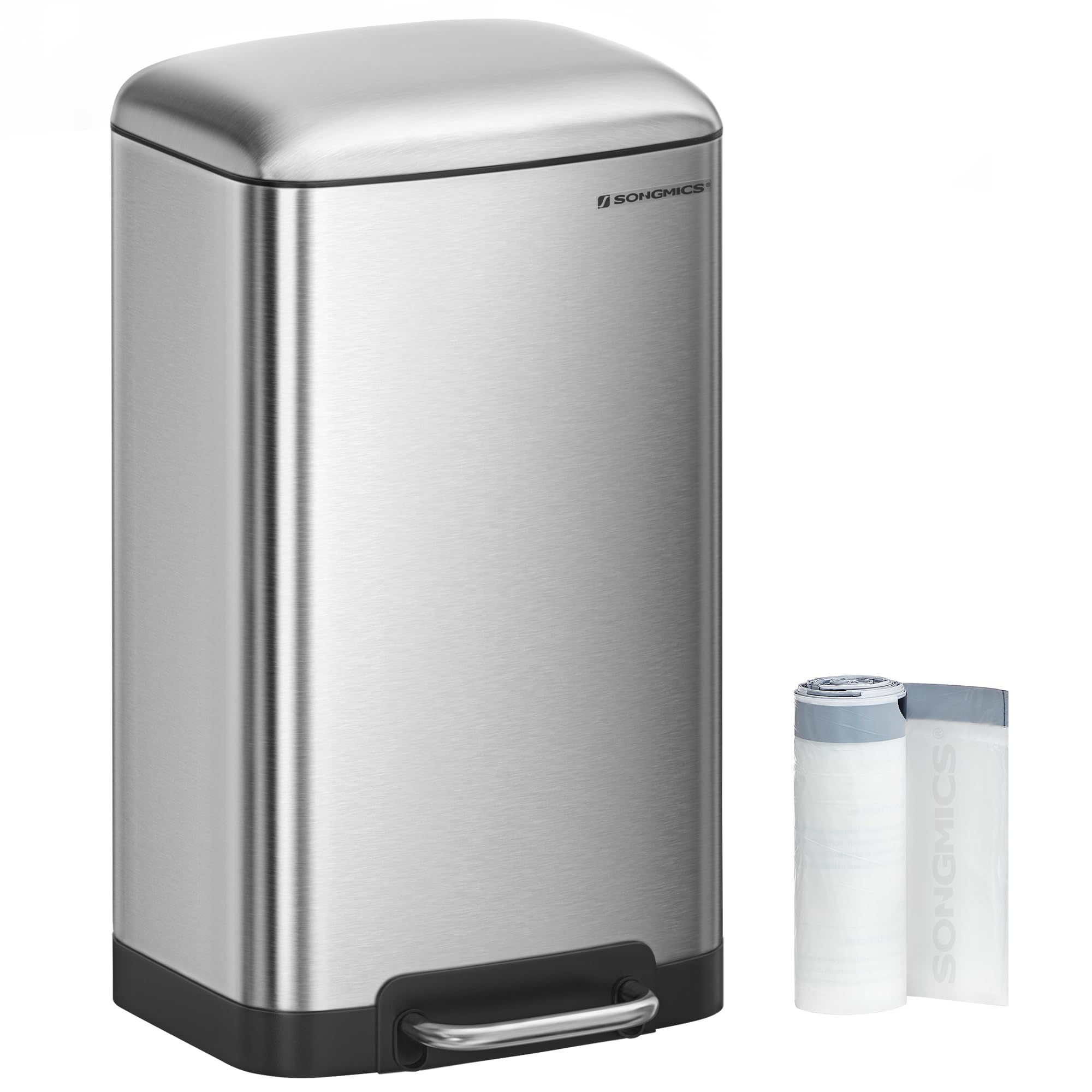 Cestino Automatico Spazzatura, Pattumiera Cucina 60L, Coperchio Sensore Elettrico, Anello Buste, Acciaio Inox, Relaxdays | Leroy Merlin