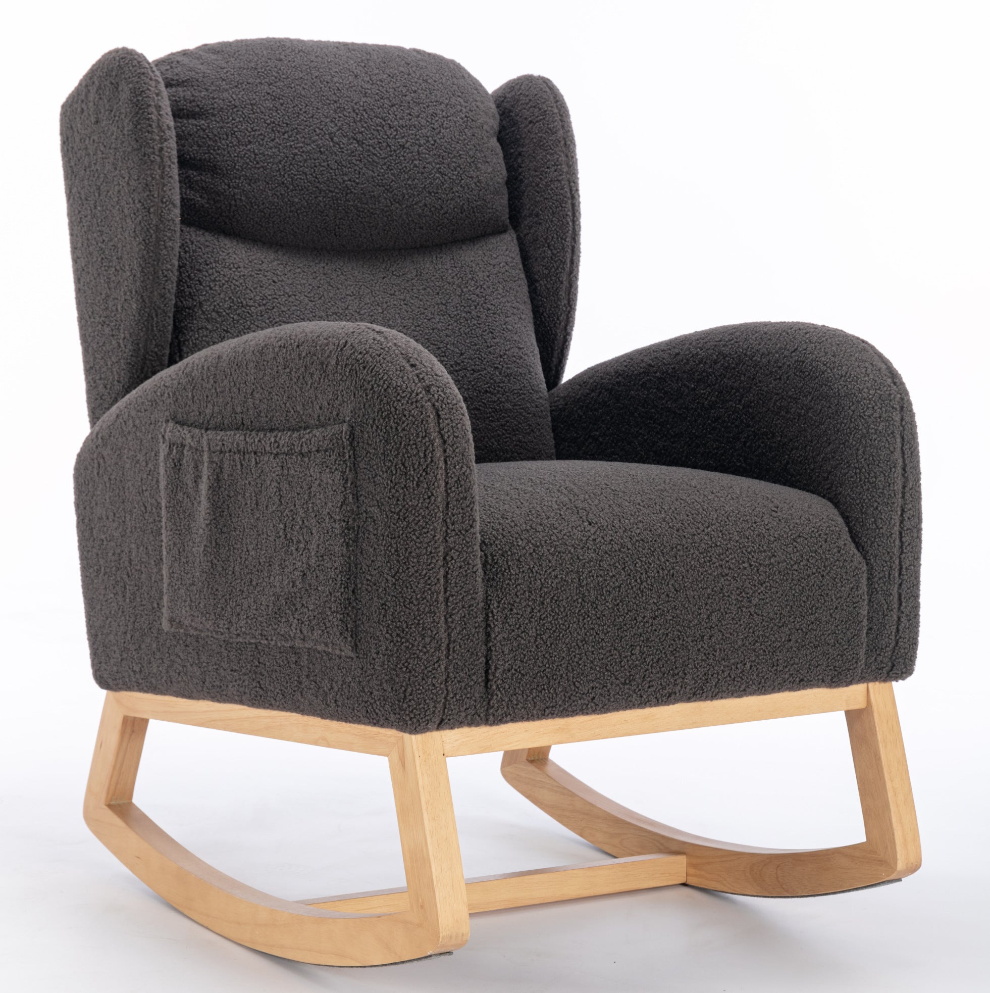 Fauteuil à bascule à oreilles avec poche latérale et siège rembourré en ...