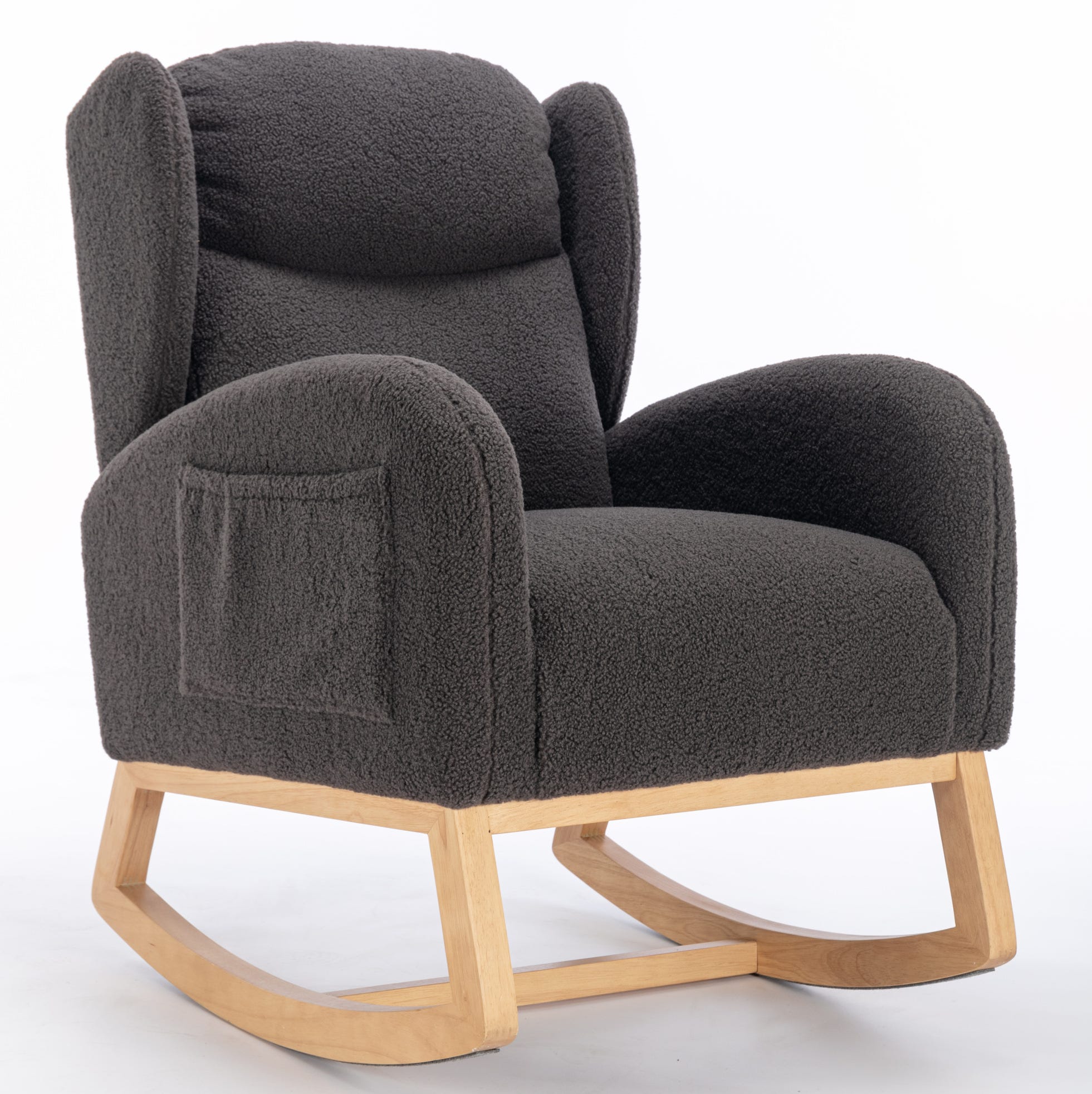 Bascule Fauteuil à bascule à oreilles avec poche latérale et siège rembourré en ...