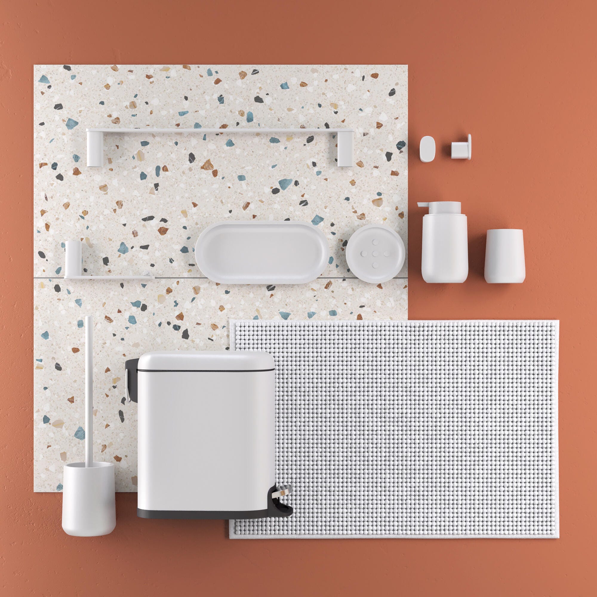 Brosse WC avec pot en résine COLOR - Blanc mat - SENSEA - 7