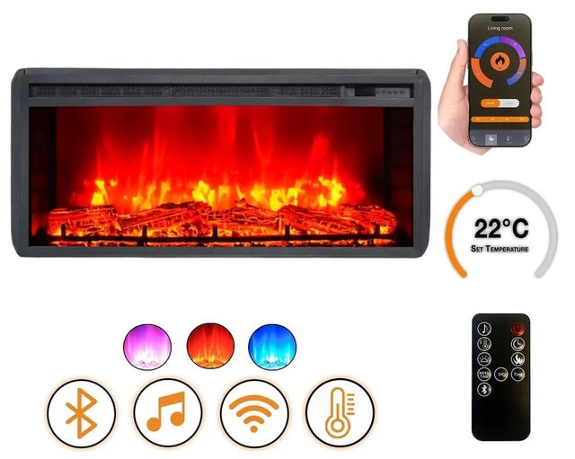 Chimenea eléctrica empotrable – ElectricFlame 2 – 34