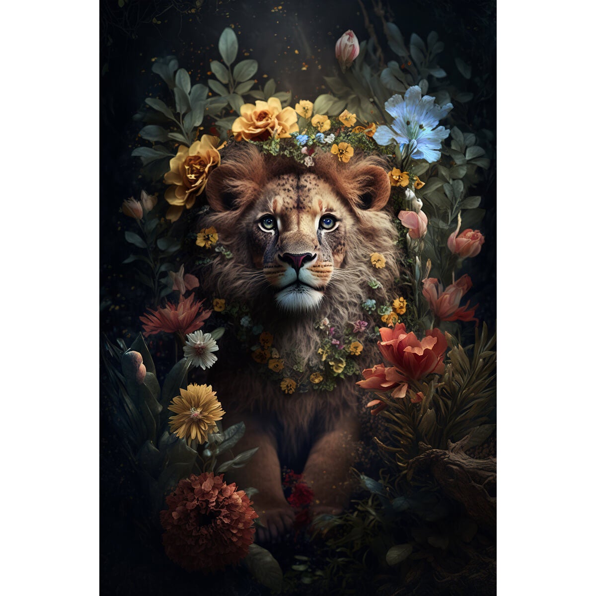 Tableau sur toile jeune lion 45x65 cm - 2