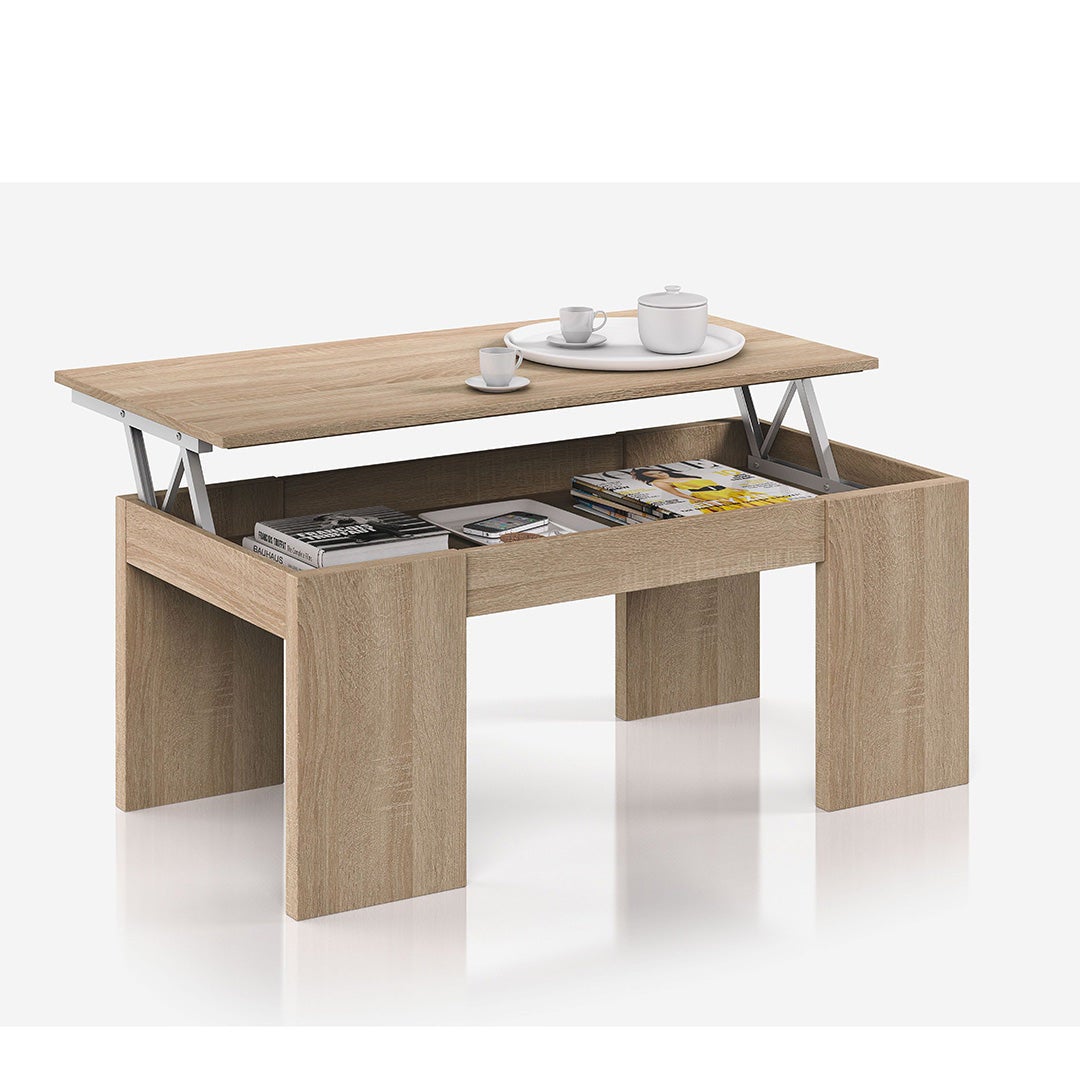 Divina Home 001637F Tavolino elevabile 100x50x43 cm Rovere - 2