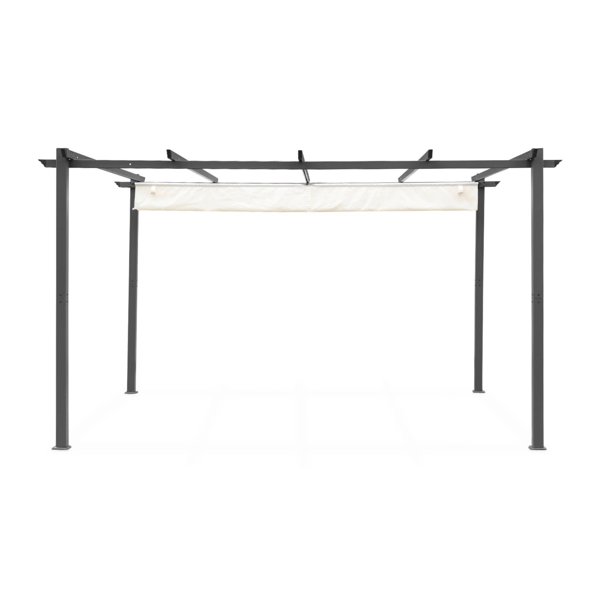 Pergola aluminium - Isla 3x4m - Toile écru- Tonnelle idéale pour votre terrasse. toit rétractable. toile coulissante. - 8