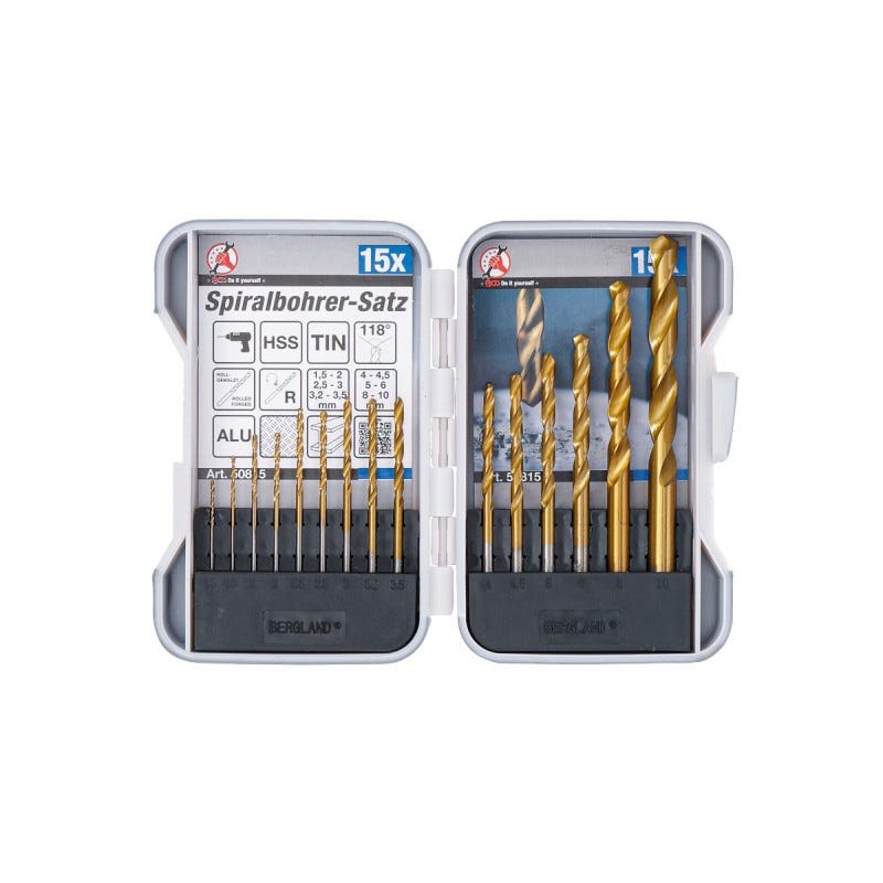 QUARKZMAN 15Pcs M35 Ensemble de Forets Hélicoïdaux en Cobalt 5,1mm QUARKZMAN 15Pcs M35 Ensemble de Forets Hélicoïdaux en Cobalt 5,1mm
