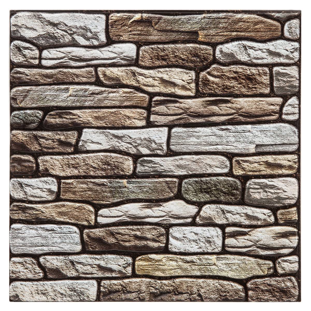 Etiqueta engomada de azulejos de la pared taupe x2 - etiqueta engomada de la pared gris oscuro, pvc, dimensiones 30x30 cm - atmosphera créateur d'inté