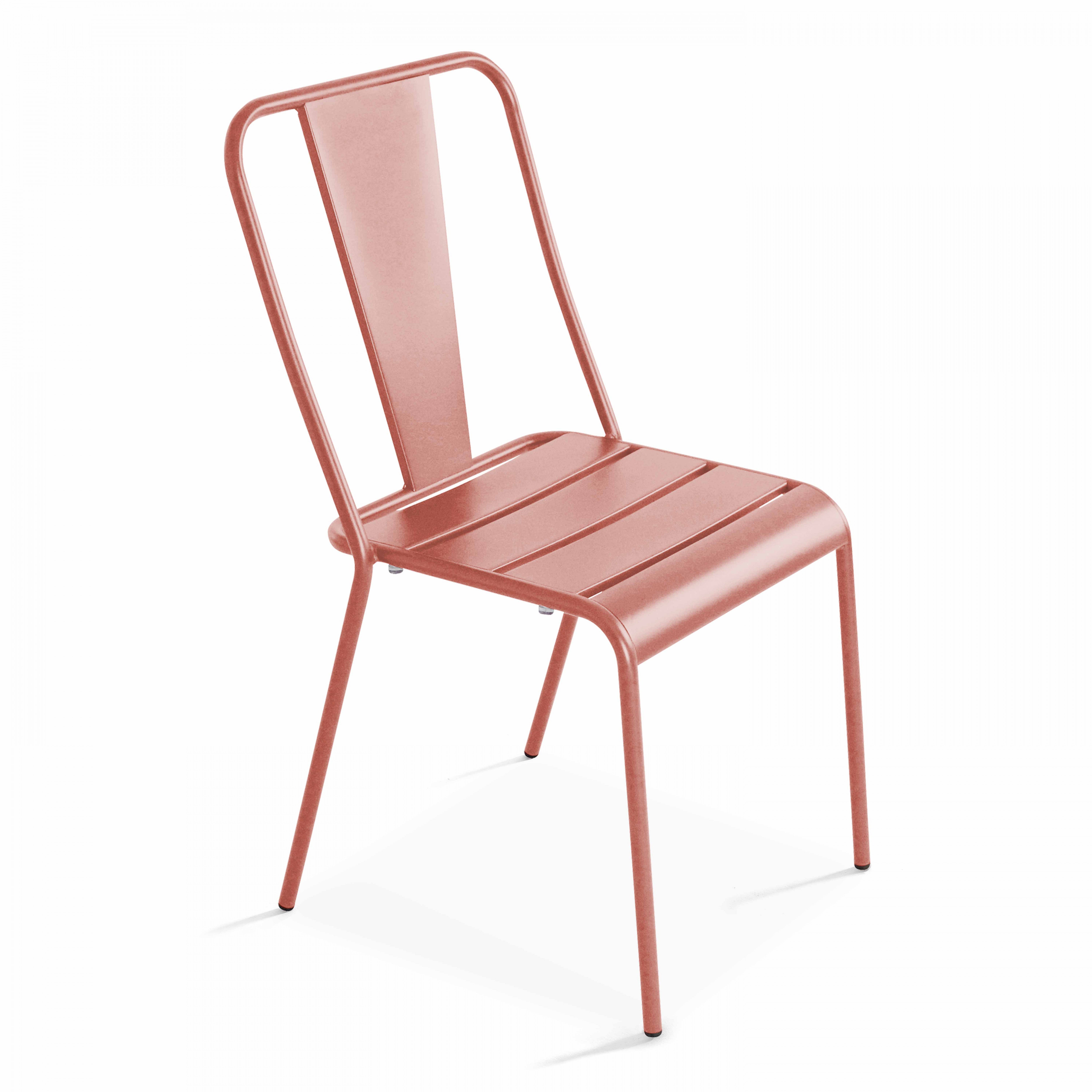Ensemble table de jardin carrée et 2 chaises bistrot argile , Palavas - Oviala - 5