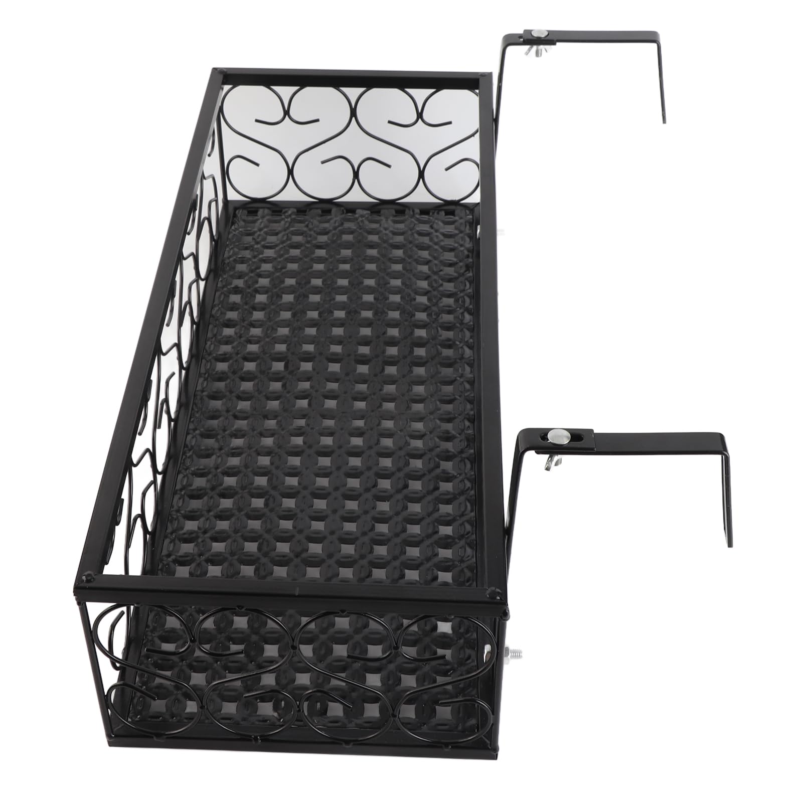 Support Fleurs Balcon Fer 50x20x12cm Suspendu Pot Succulente Décor Jardin Maison Noir/Blanc – ComfortXL Outdoor Living - 5