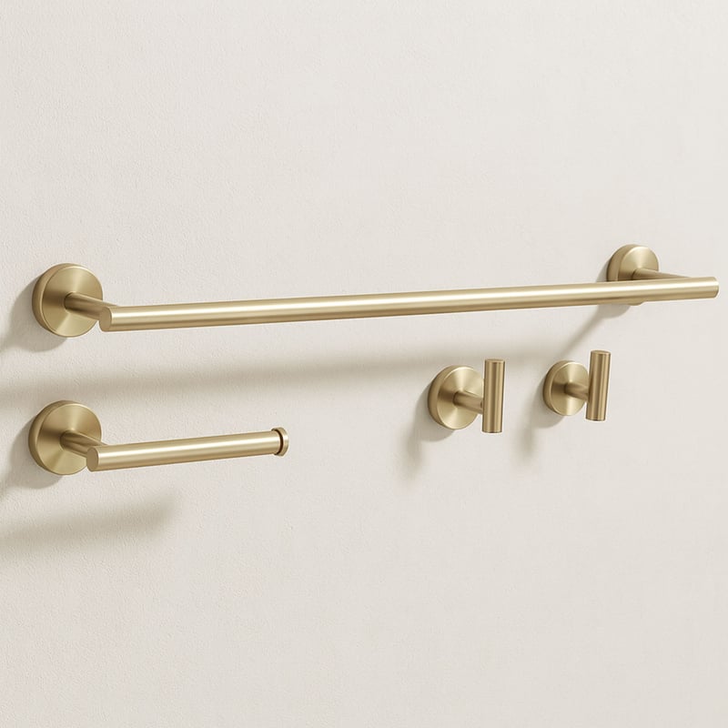 Zestaw akcesoriów łazienkowych Ari Złoty Szczotkowany 4 elementy