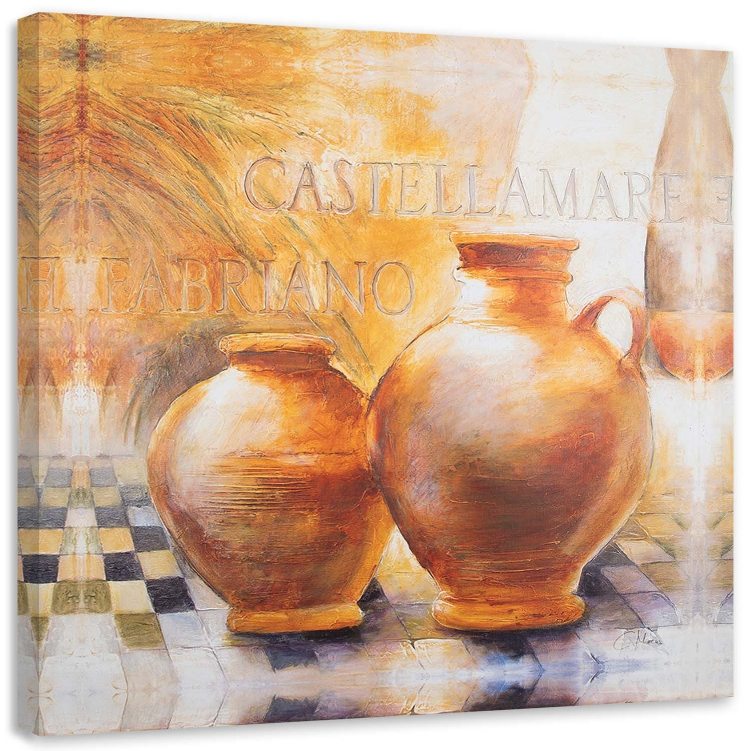 Obraz, Dwa pomarańczowe dzbany 60x60