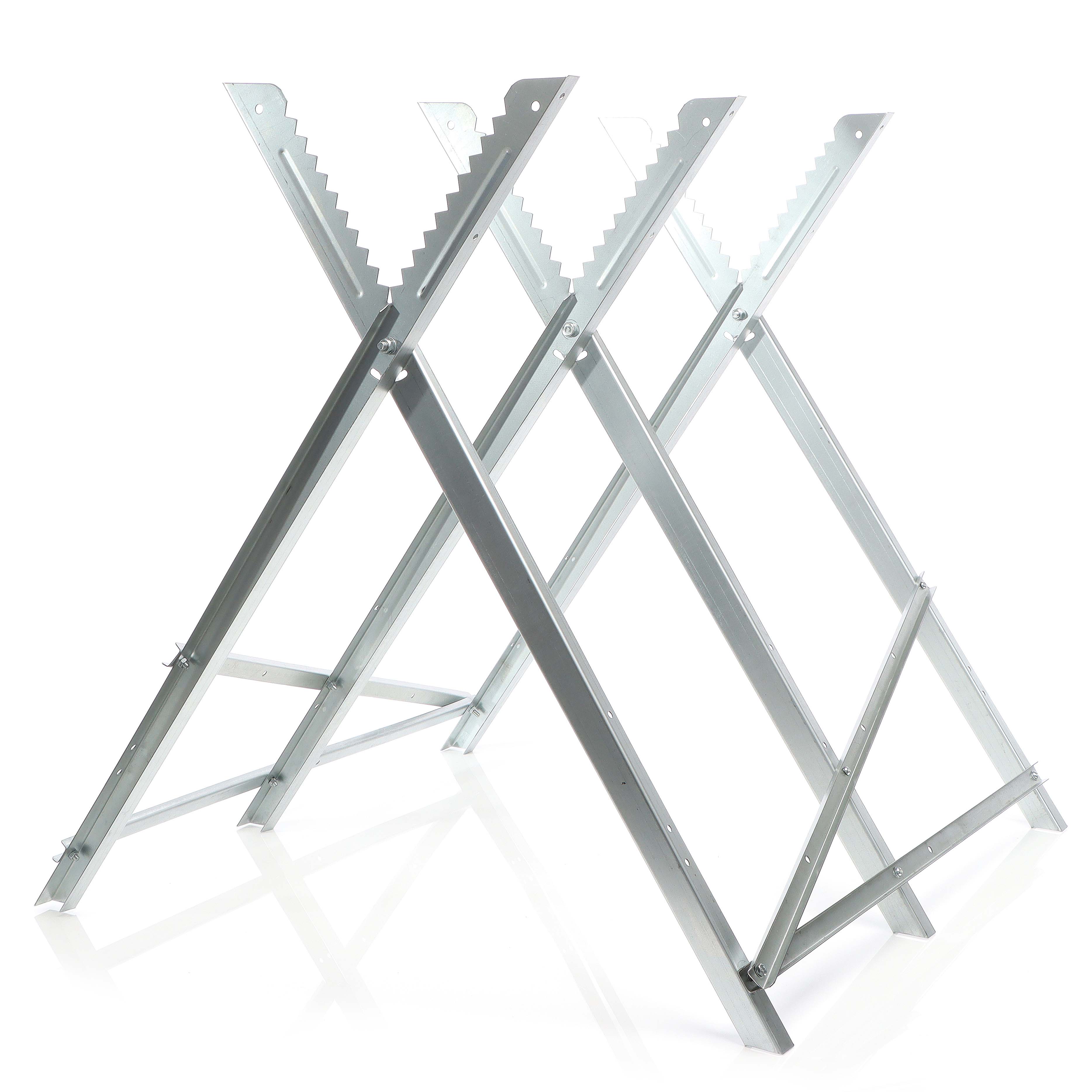 Wiltec Cavalletto taglialegna pieghevole per sega con 3 supporti dentellati per tronchi max 100kg - 9