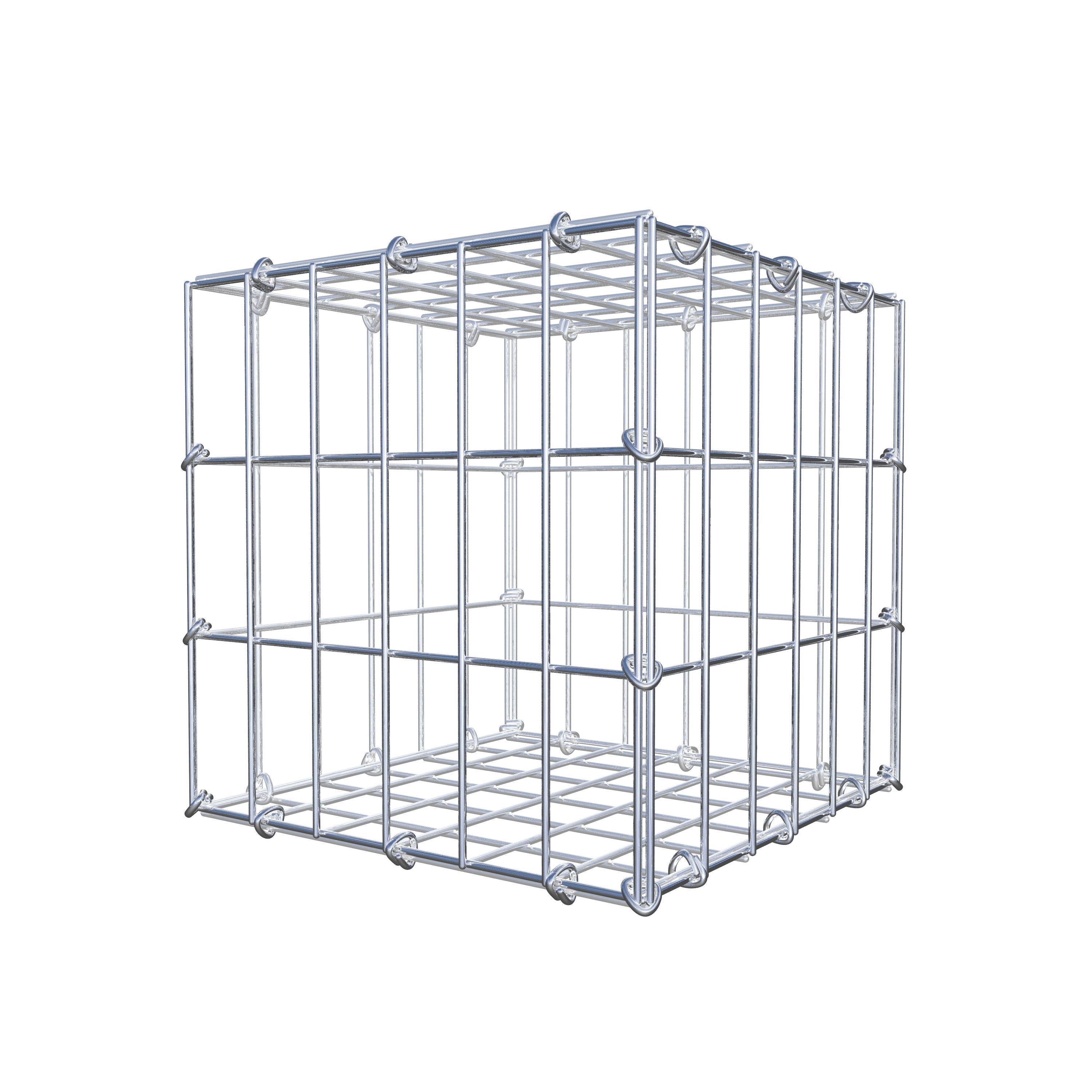 Gavión de acero galvanizado 30x30x30cm (LxAxP), malla 5 x 10cm, Anillo en C, jaula metálica para muro o jardín - 2