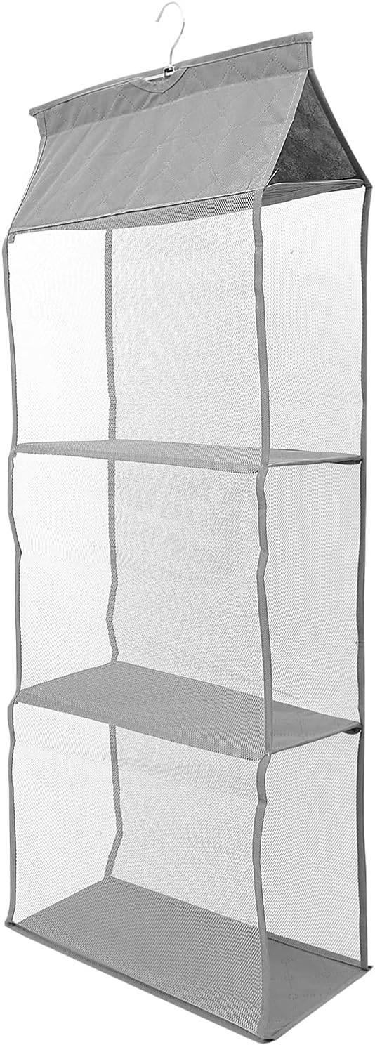 Wiszący organizer na kurz i pieluchy, szary, montowany na ścianie, praktyczny do toreb, ubrań i oszczędzania miejsca
