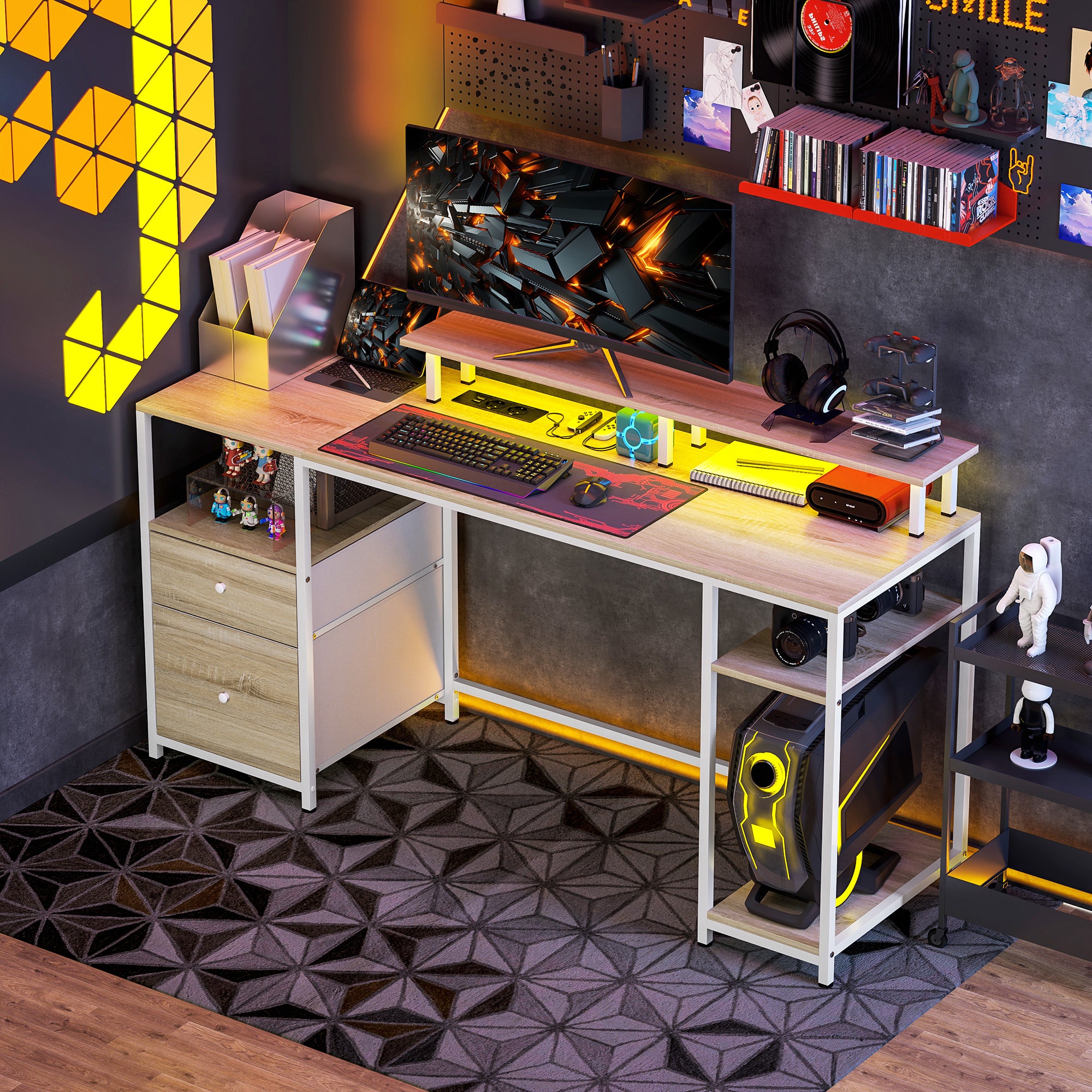 Bureau d'ordinateur panneau de particules HOMCOM - 2