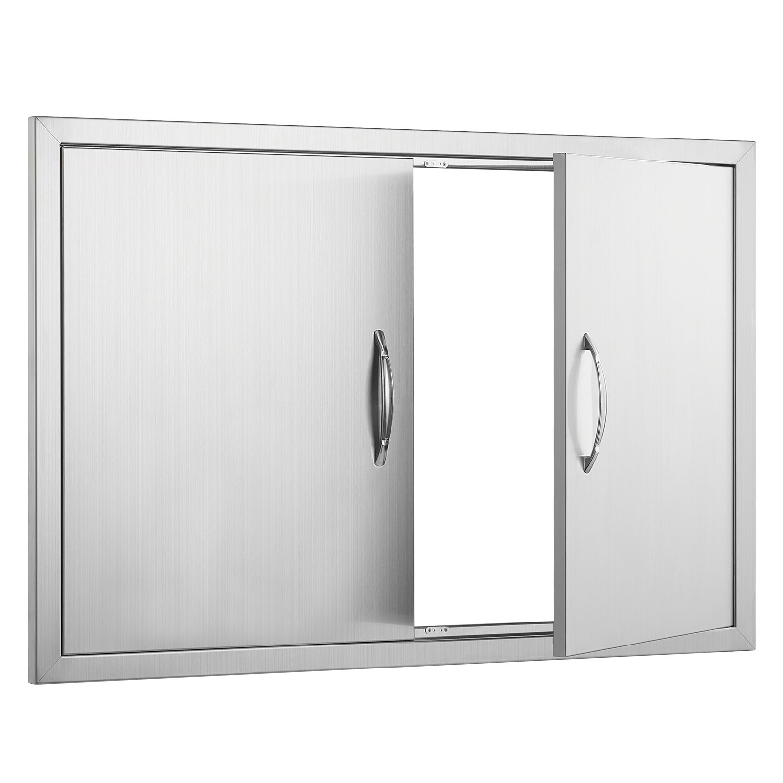 Drzwiczki dostępowe do grilla VEVOR, 915 x 610 x 46 mm, podwójne zewnętrzne drzwi kuchenne, drzwi ze stali nierdzewnej montowane podtynkowo, pionowe d
