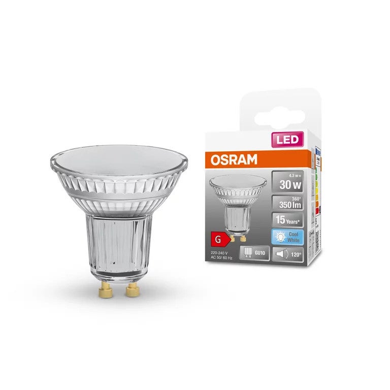 OSRAM-Ampoule LED Réflecteur GU10 Ø5,1cm 4000K 4.3W = 50W 120° 310 Lumens - - 4