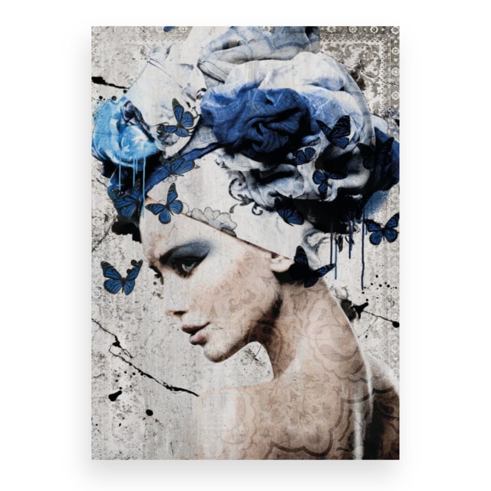 Toile Papillons bleus / 100x140cm / Fabriqué en France / DADA ART - 3