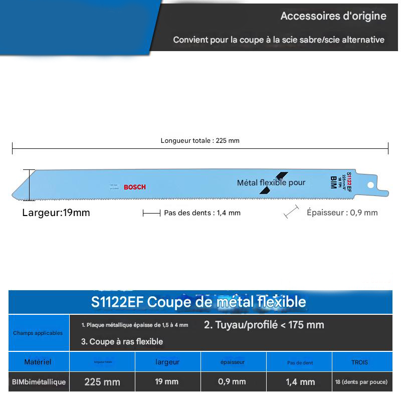 20x R644D Lames De Scie Sabre En Acier, Taille 150 × 19 × 0.9mm, Pour