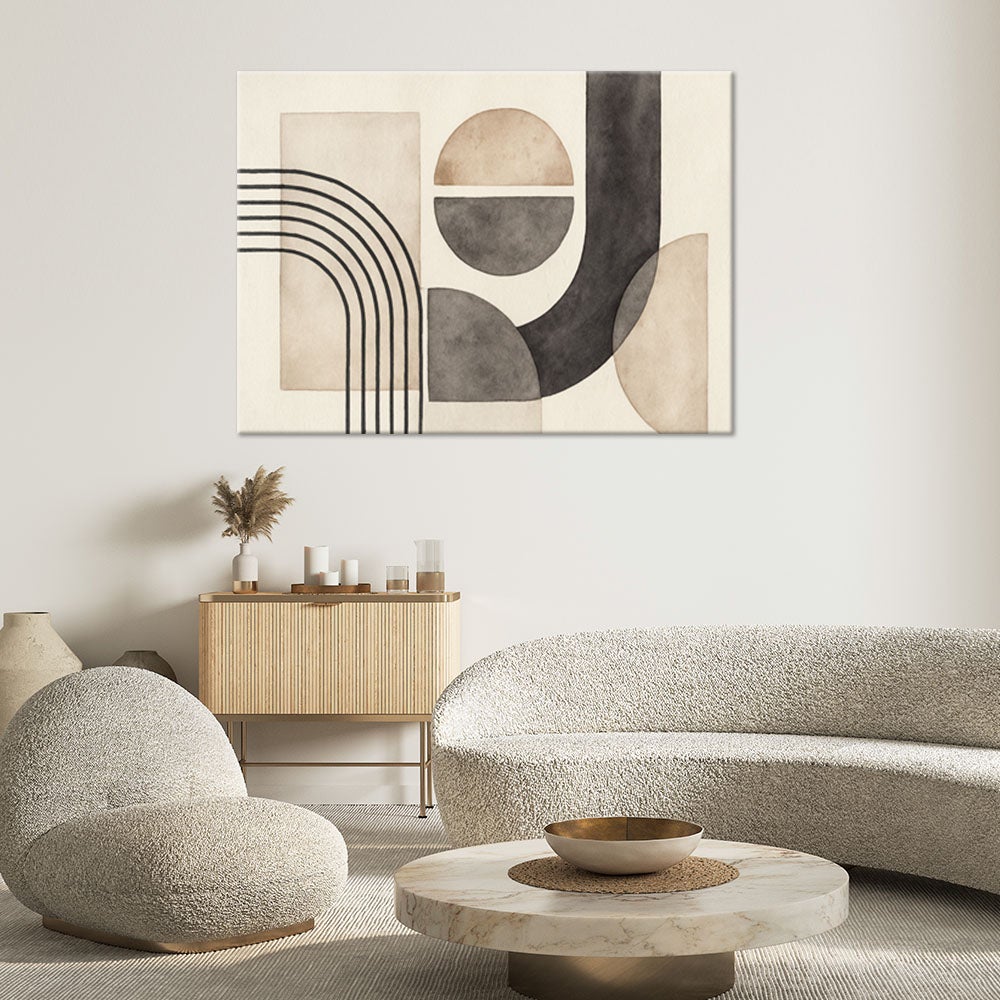 Obraz do salonu sypialni, Geometryczne Formy Akwarela 120x80